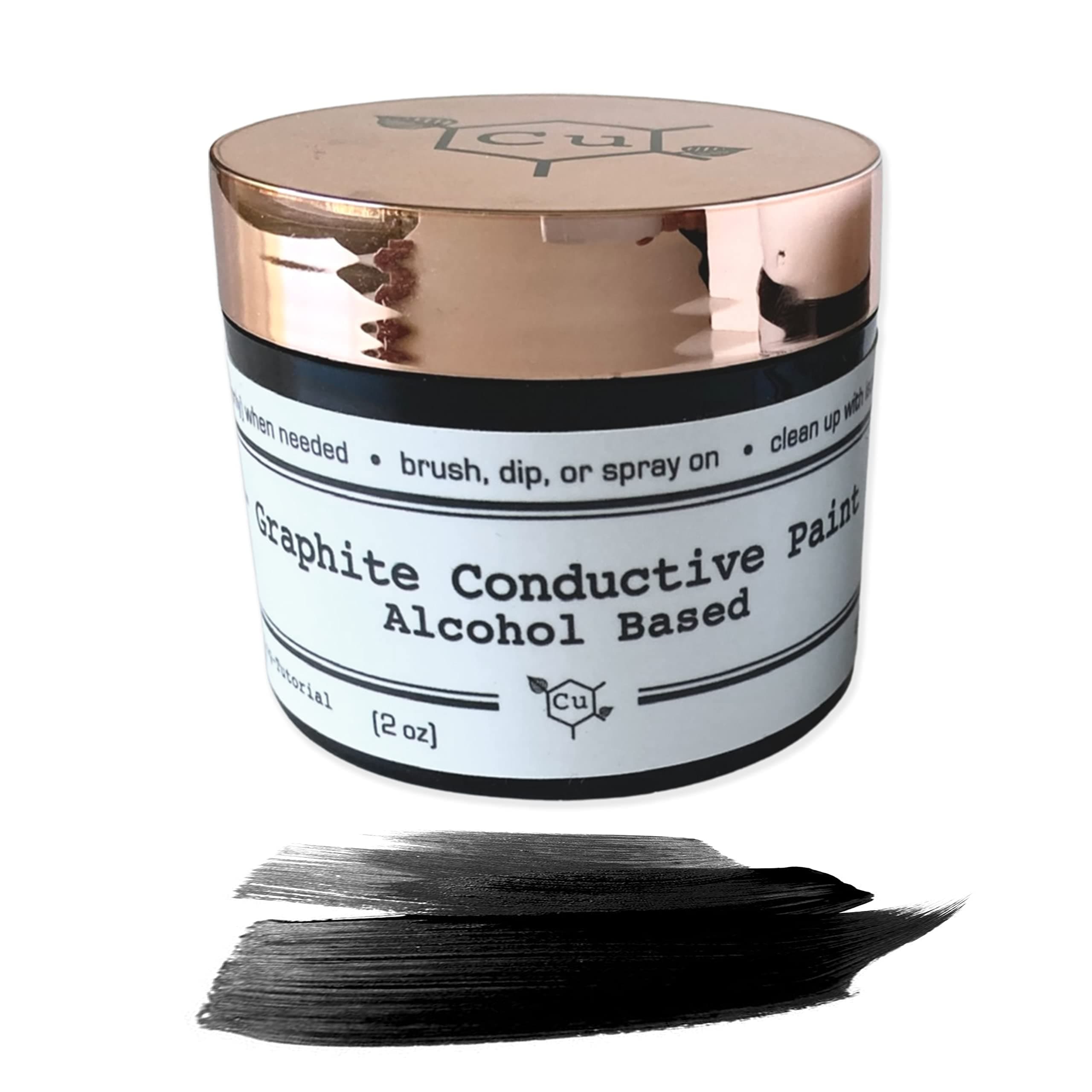 Electroforming Conductive Paint | 2oz Alcohol Based Graphite Paint for Copper Electroformed Jewelry | Sold Singly or in a Set