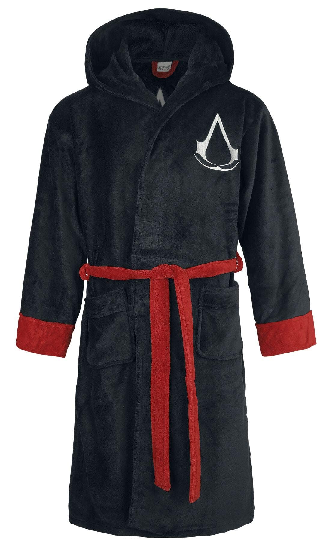 Groovy Uk Assassin's Creed Adult Fleece Hooded Bathrobe, One Size, Black/Red