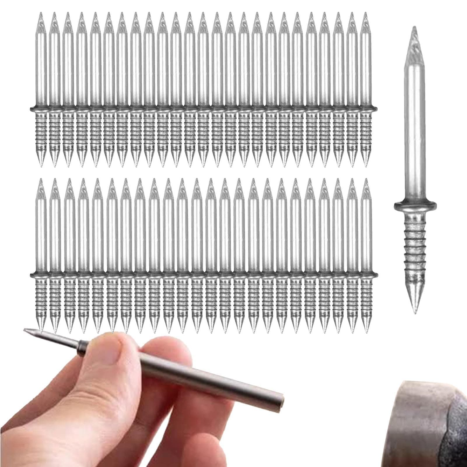 Povanjer Einschlaghilfe Mit Handschutz Für Fixpin/Betonnägel Mit SDS Aufnahme. Ersatz Für Setzeisen, Spart Zeit Und Kraft