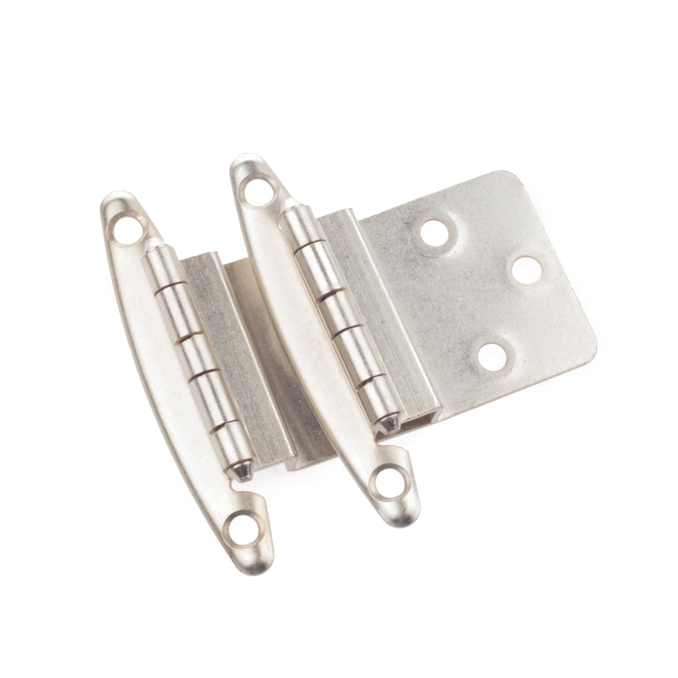 3/8 Inset Non Self Closing Cabinet Hinge, Satin Nickel - 25 Pack