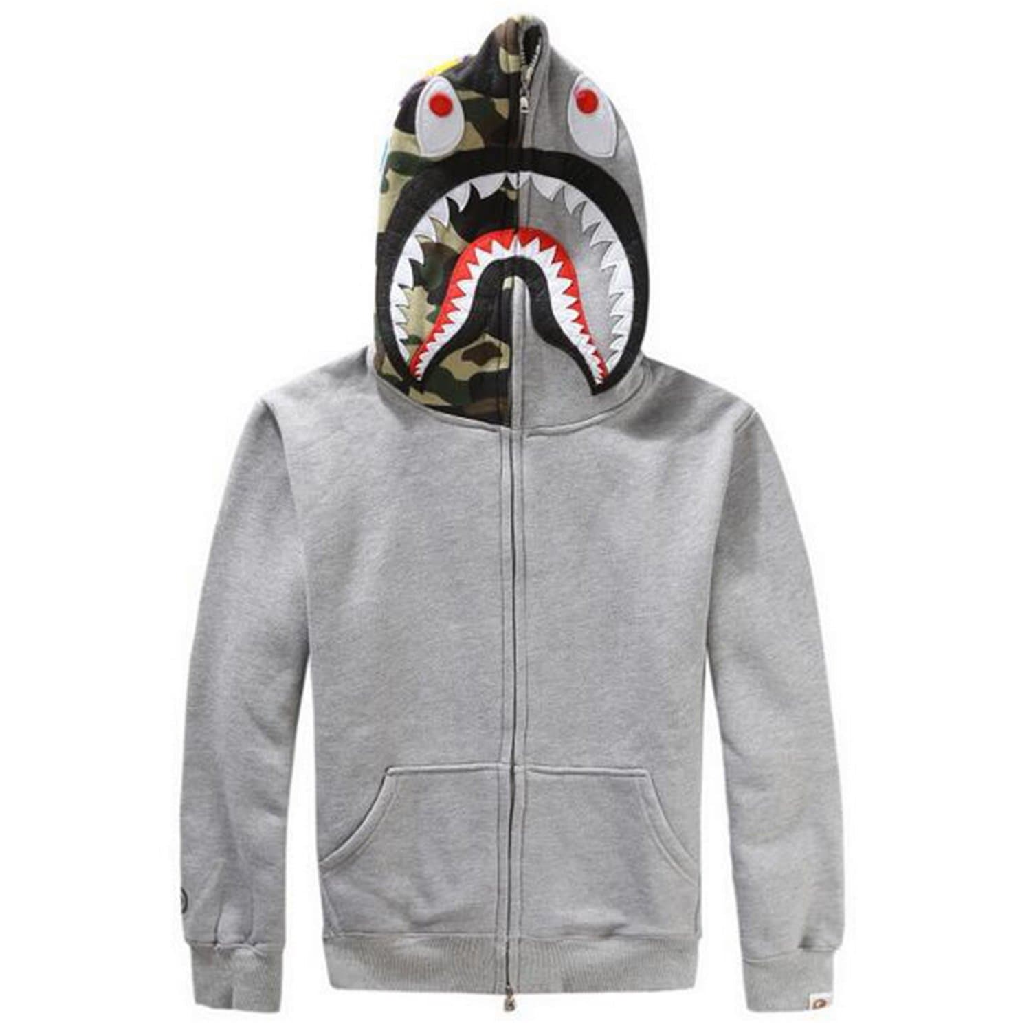 3D Print Hooded Sweatshirt Full Zip Pullover Long Sleeve Hoodie Plus Velvet Coat for Women and Men