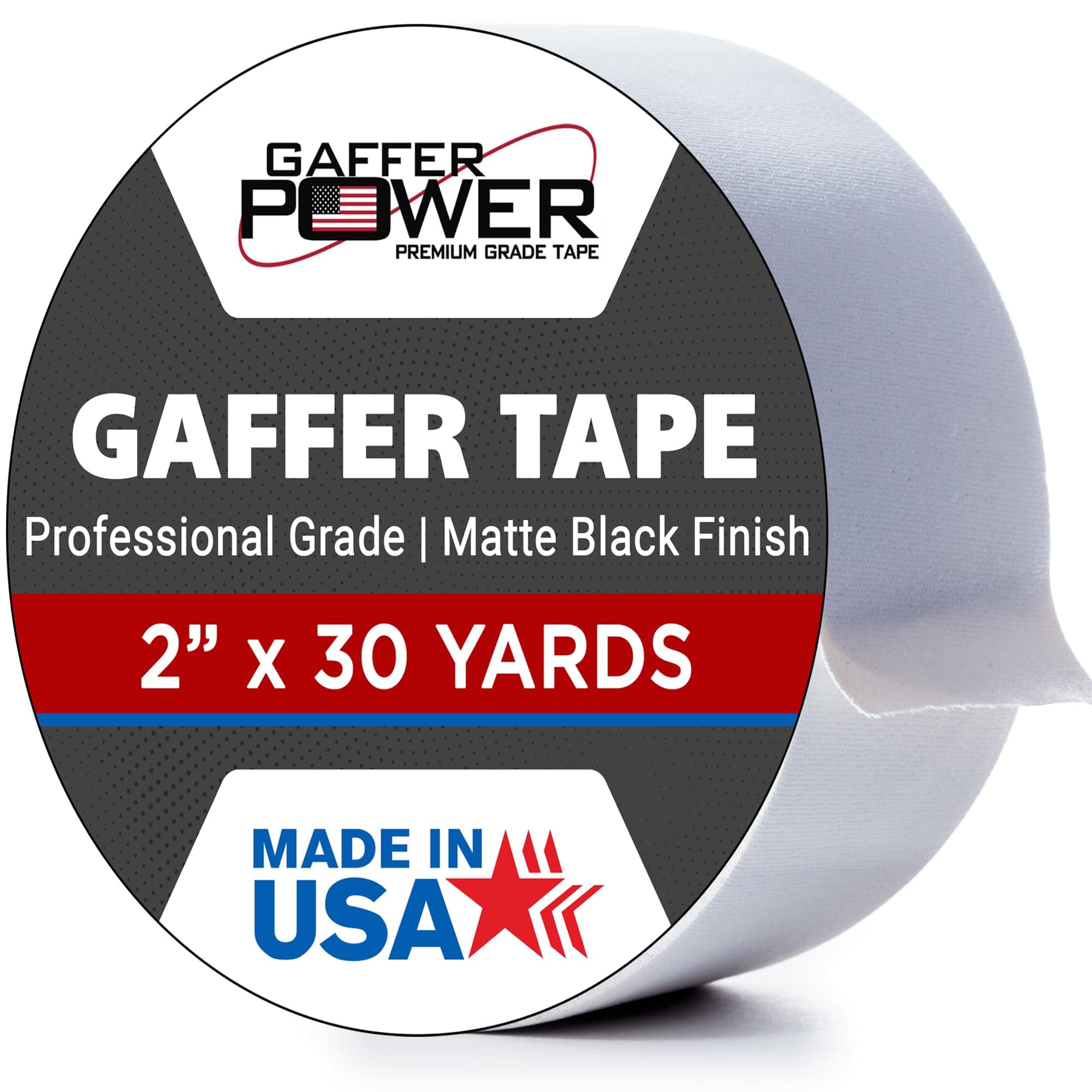 Gaffer Power Real Professional Premium Grade Tape By Made In The Usa 2 Inch X 30 Yards Heavy Duty Tape Non Reflective Multipurpose Better Than Duct Tape 2 Inches x 30 Yards White