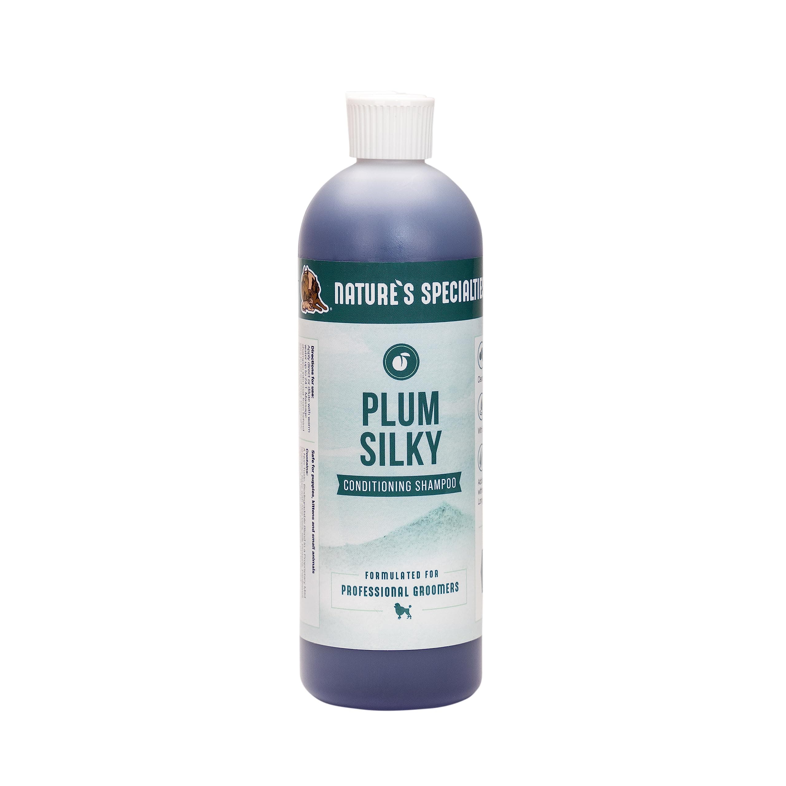 Nature's Specialties Plum Silky Dog Shampoo - Conditioning Shampoo for Dogs - Texturising Shampoo with Silk Proteins, Conditioners & Deodorisers - Cleans, Moisturises & Conditions Coat, 473ml