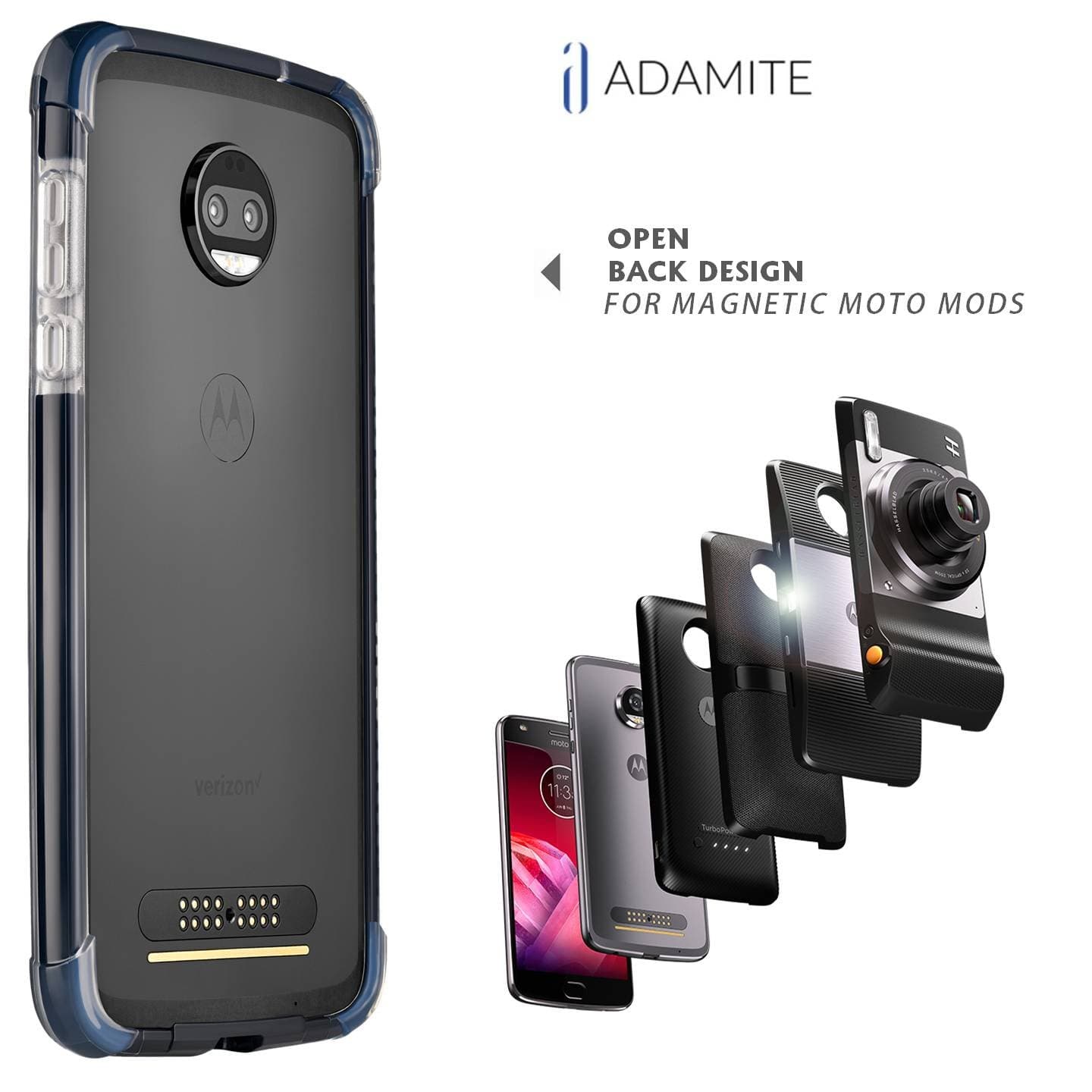 Moto Z2 Force Case Bumper Black/Clear Compatible with Moto Mods Does Not Fit Moto Z (2016), Moto z Play (2016), Moto Zforce 1st Generation (2016)