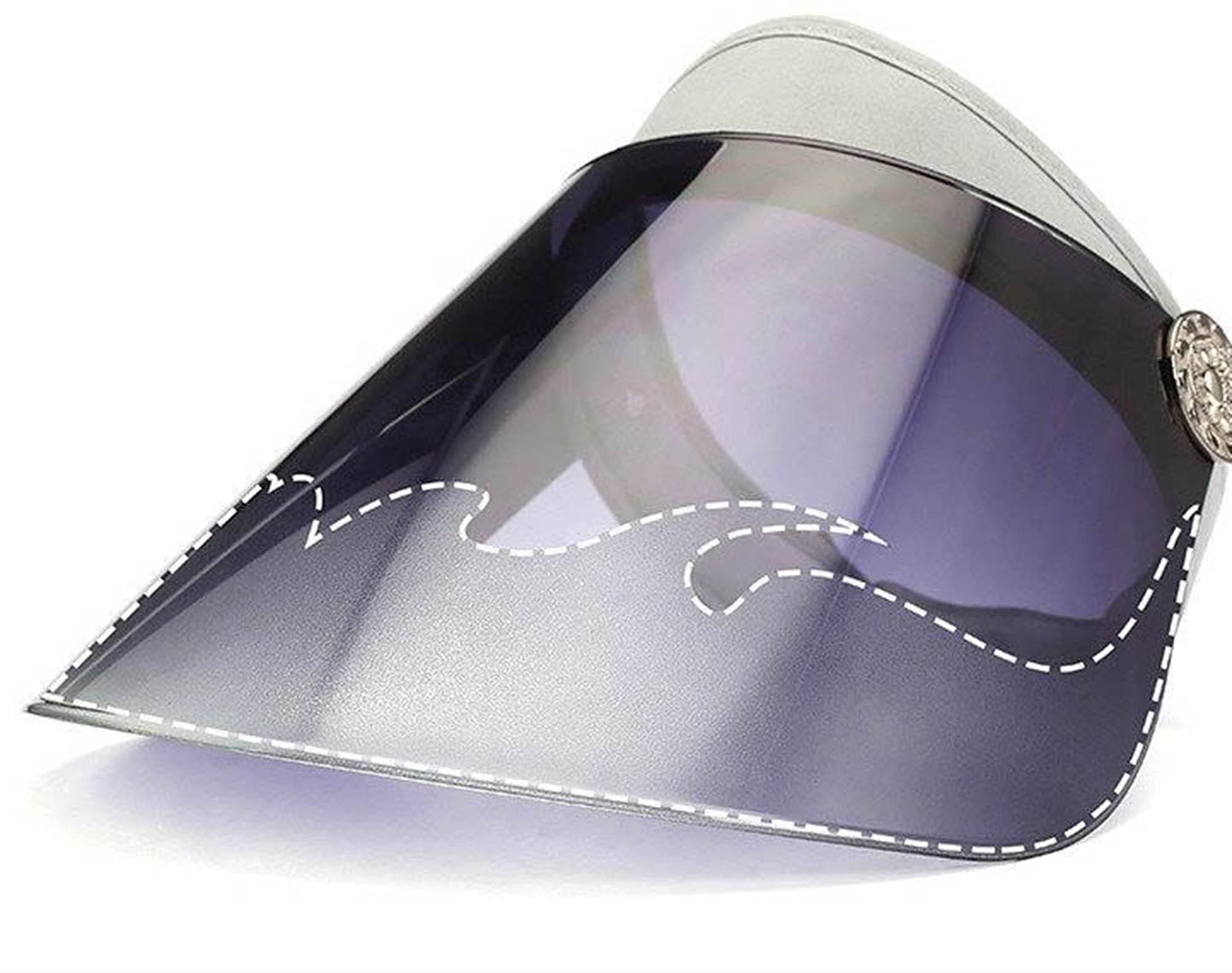 Sun Plastic-Visor Hats UV-Shield Protection Hat - Tennis-Viosrs (Blue)