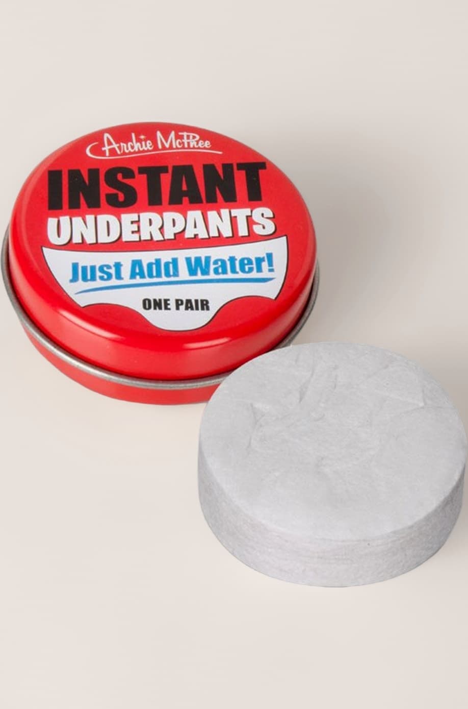 Archie Mcphee Instant underpants. Just add water one pair