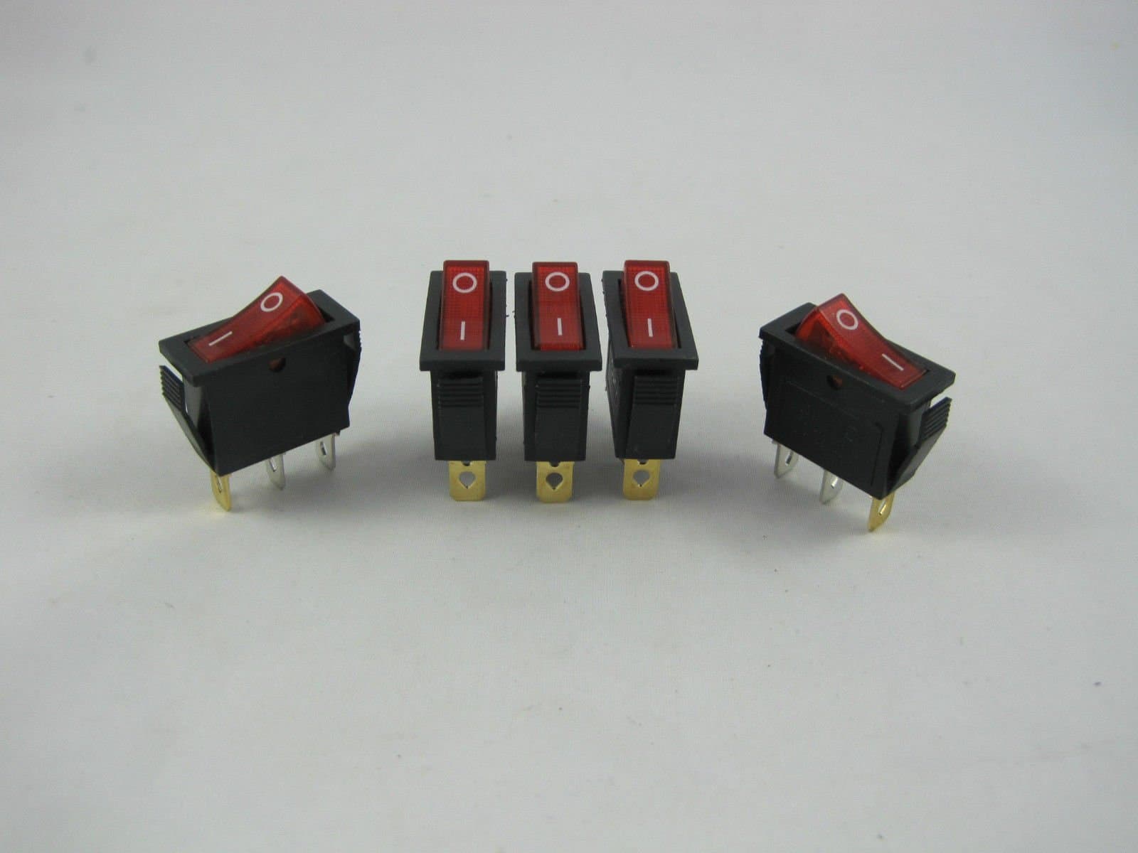 ANLO Trading New Model 2017 3Pin Snap-in On/Off Rocker Switch with Light 3 Pin 12V 125V 250V BID for 5 PCS