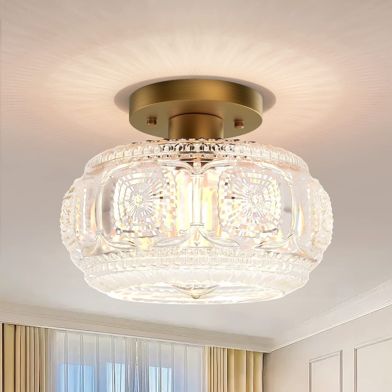 Gold Glass Ceiling Light