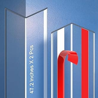 Clear Self-Adhesive Wall Corner Protectors-2 PCS of Corner Guards & Edge Protector for Baby, Furniture, Door, Tables, Cover Sharp Furniture, Easy to Install (3cmx120cm/1.18inx47.2in)
