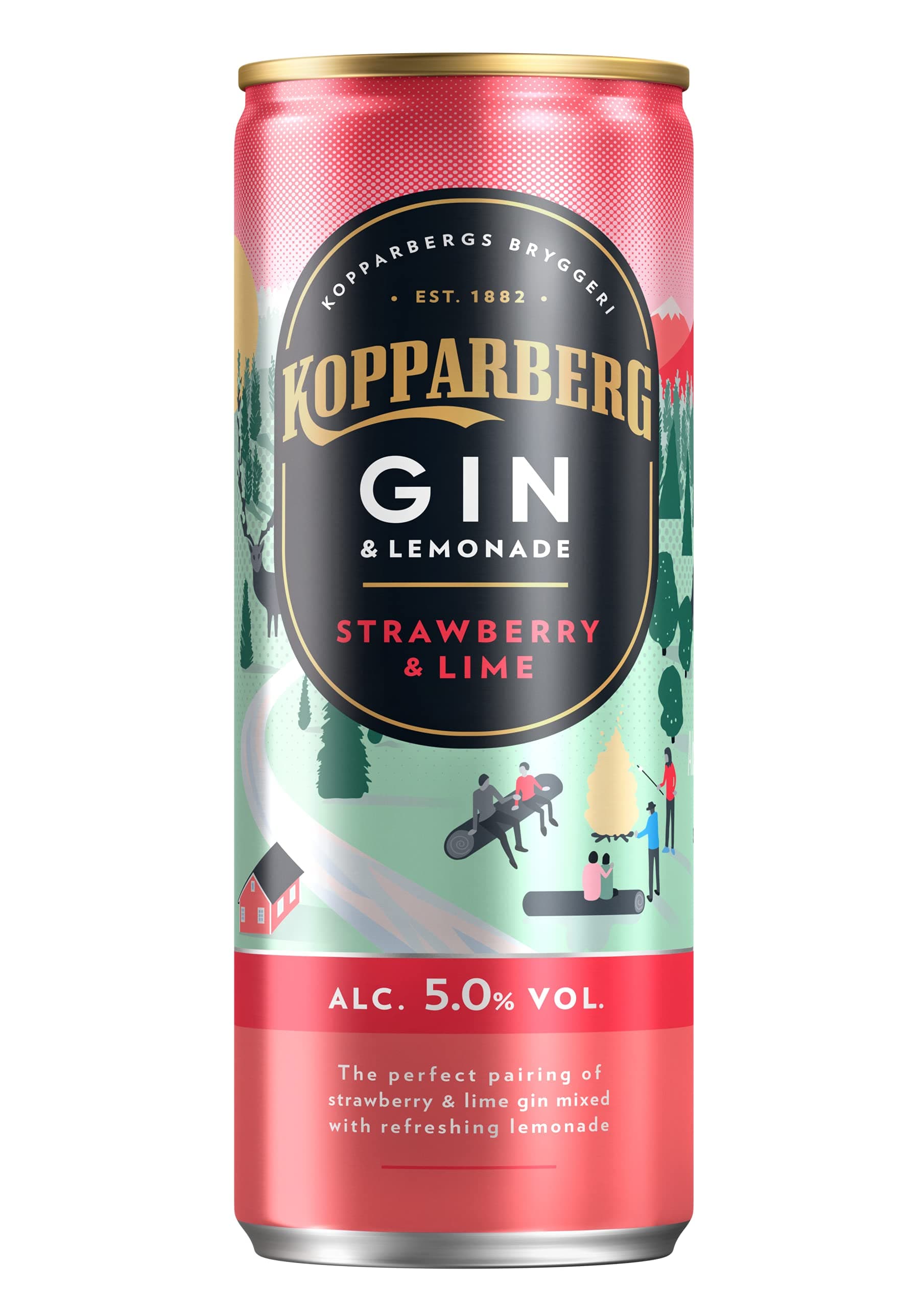 Gin Strawberry, Lime & Lemonade, 12 x 250ml
