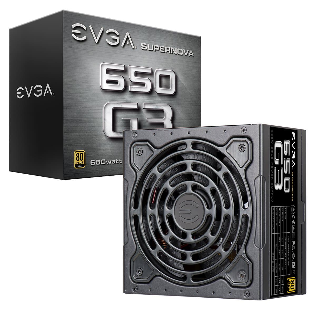 EVGA 220-G3-0650-Y1 SuperNOVA 650 G3, 80 Plus Gold 650W, Fully Modular, Eco Mode with New HDB Fan, 7 Year Warranty, Includes Power ON Self Tester, Compact 150mm Size, Power Supply