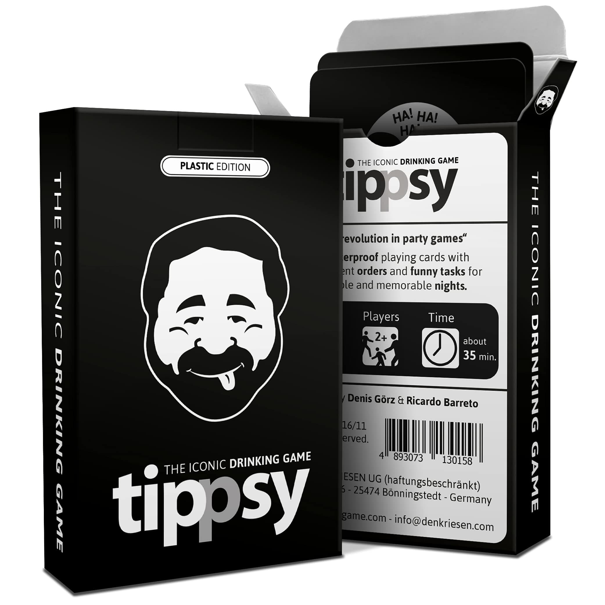 DENKRIESEN tippsy - The Iconic Drinking Game - Waterproof Party Game - Ring of Fire - Kings Cup - A Fun Game for Students - Predrinking Card Game
