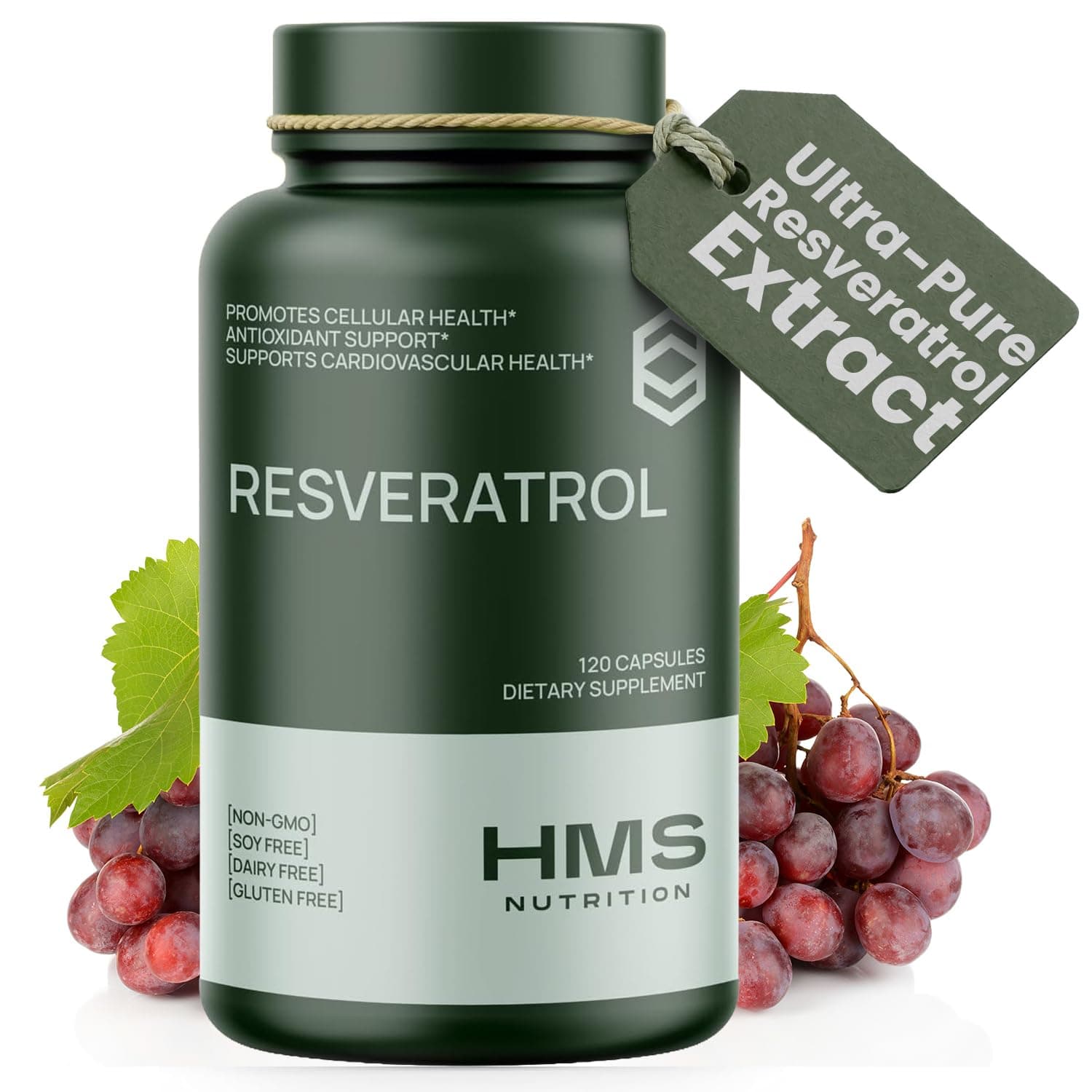 Resveratrol 1400mg 120 Capsules High Potency Trans-Resveratrol with Powerful Antioxidents Acai Grapeseed Green Tea Supports Cellular and Cardiovascular Health Anti-Aging