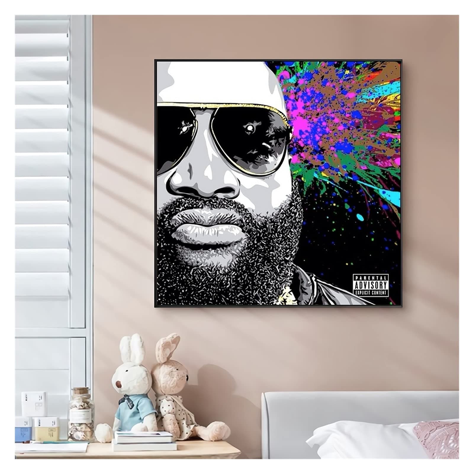 CBYLDDD Rick Ross Mastermind Music Album Cover Canvas Poster Hip Hop Rapper Pop Music Celebrity Wall Painting Art Decoration 20X20 Frameless