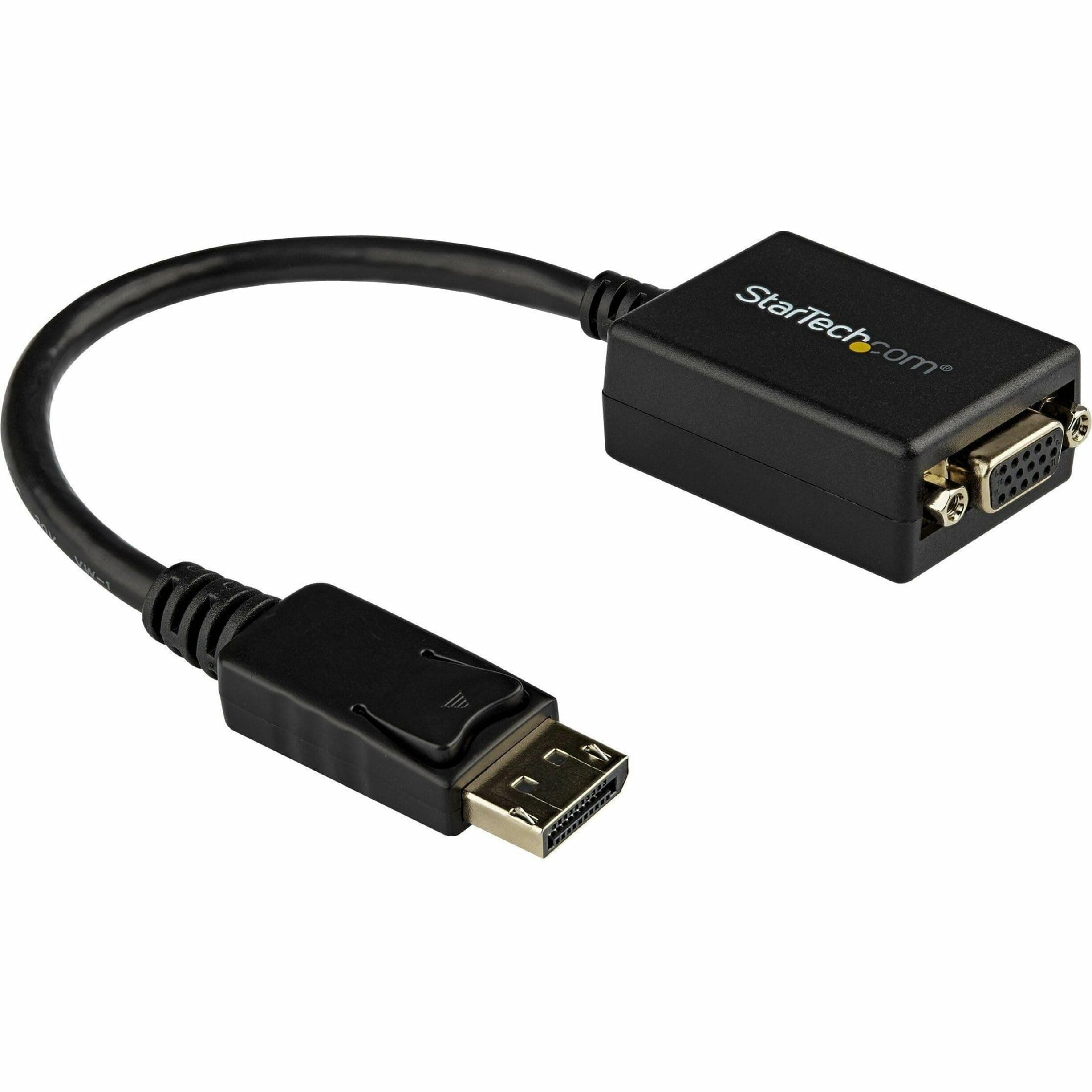 StarTech.com DisplayPort To VGA Video Adapter Converter - Active - 1080p - DP to VGA Converter (DP2VGA2) Black