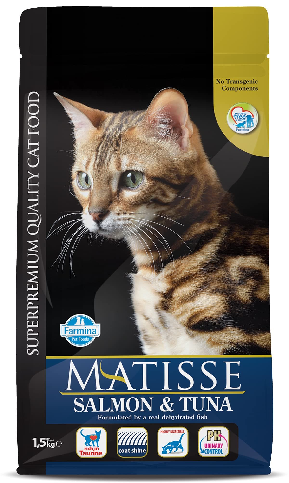Matisse Farmina Pet Foods Dry Cat Food, Adult, 1.5-Kg, Salmon and Tuna (Pack of 1)