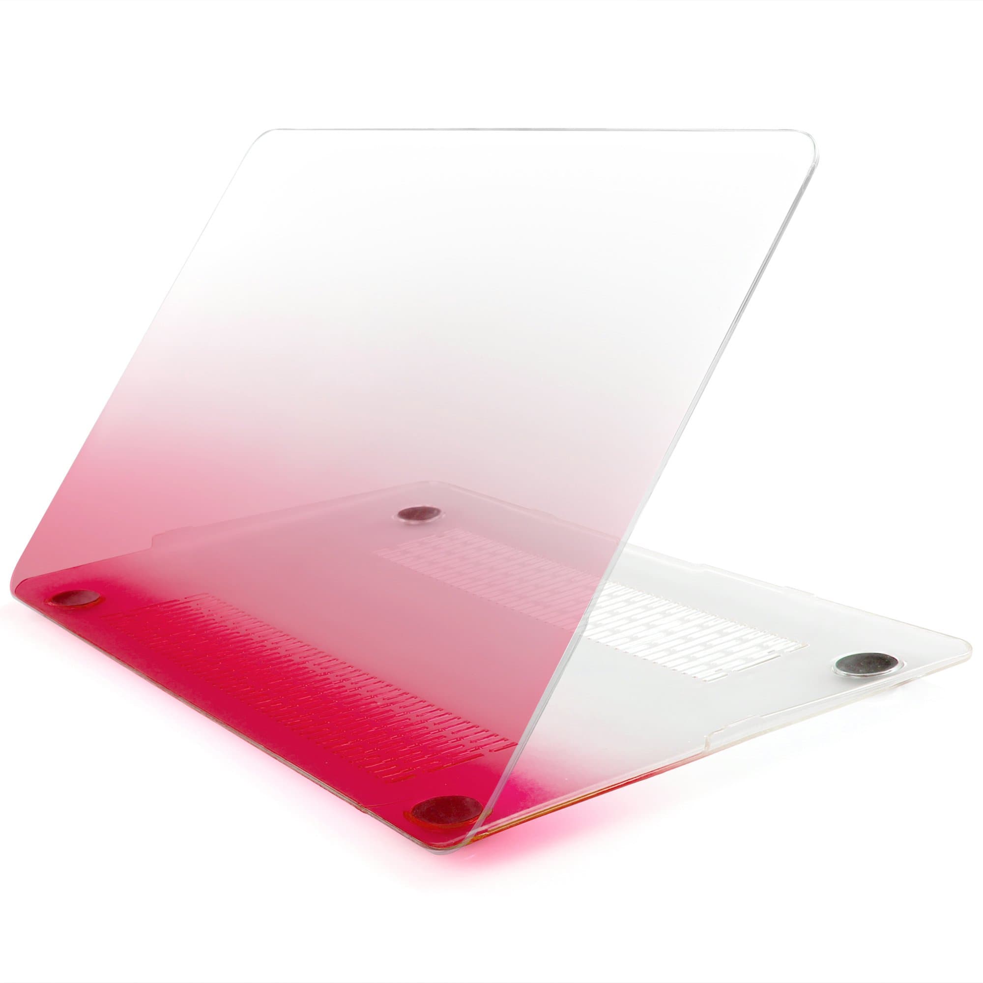 iDOO Crystal Clear Gradient Hard Print MacBook Case for MacBook Air 13 inch Model A1369 and A1466 Red