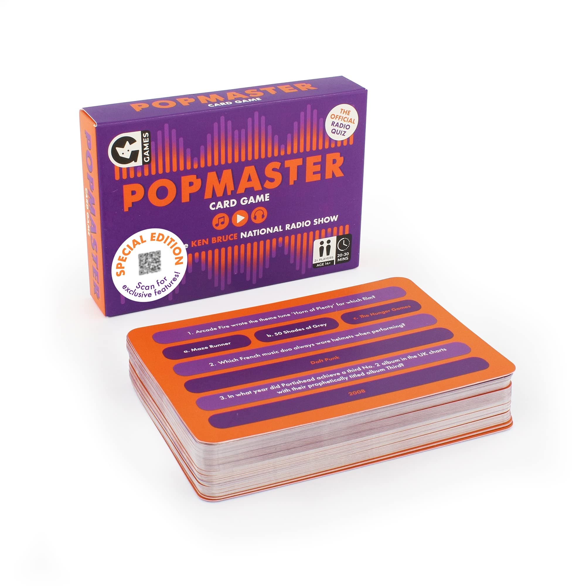 Ginger Fox PopMaster BBC Radio 2 Quiz Card Game Special Edition | Put Your Musical Knowledge To The Test In This Pop-Themed Trivia Game | Includes Digital Questions