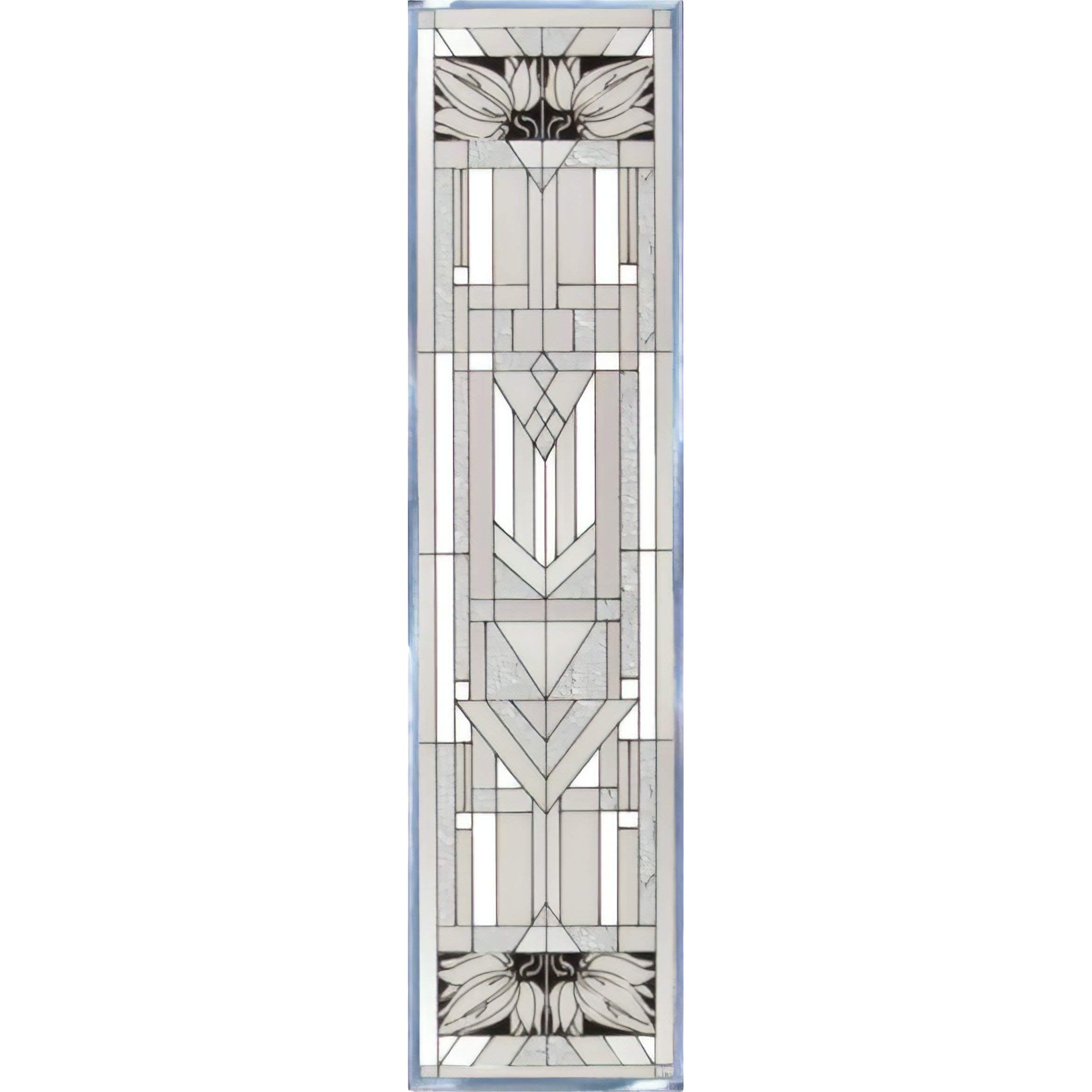 Silver Creek Mission Style White Painted Glass Panel R-113