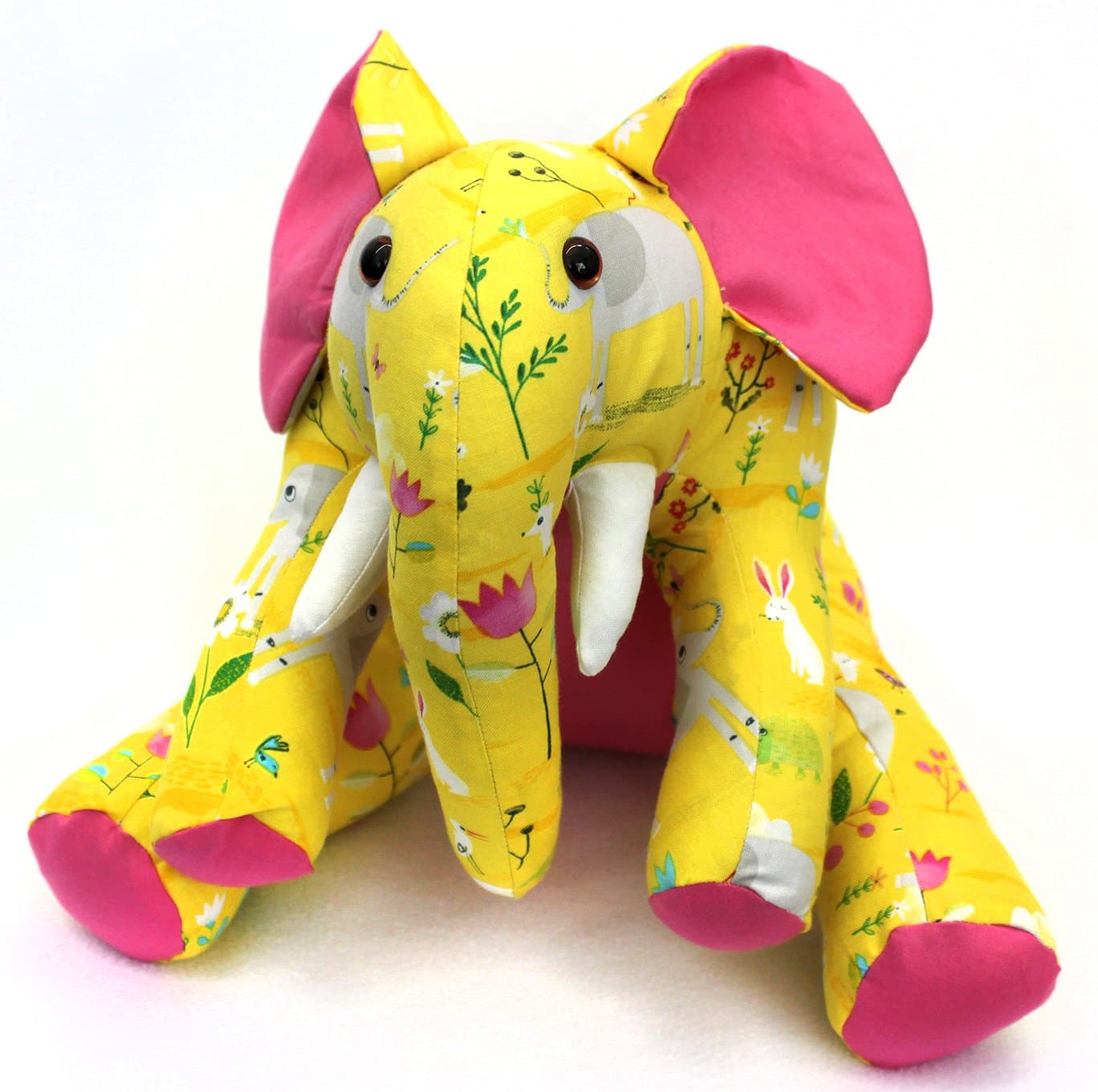 Patchwork Plus VA Ellie Elephant Stuffed Animal Kit, Yellow