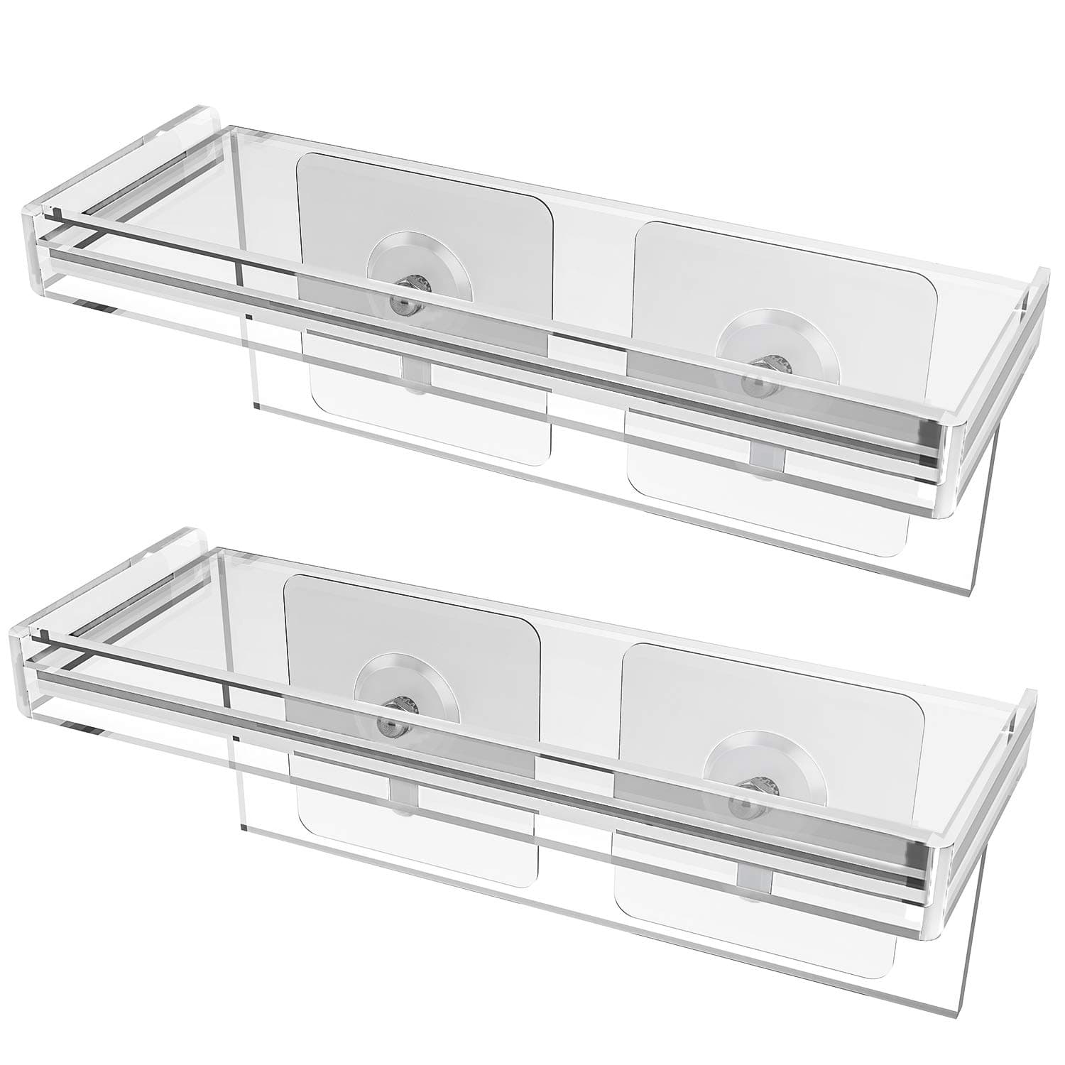 homenote Set of 2 Acrylic Floating Window Plant Shelf 7 inch Wall Shelf for Small Succulent Pots - Perfect for Kitchen Spice Rack or Bathroom Mirror Shelf