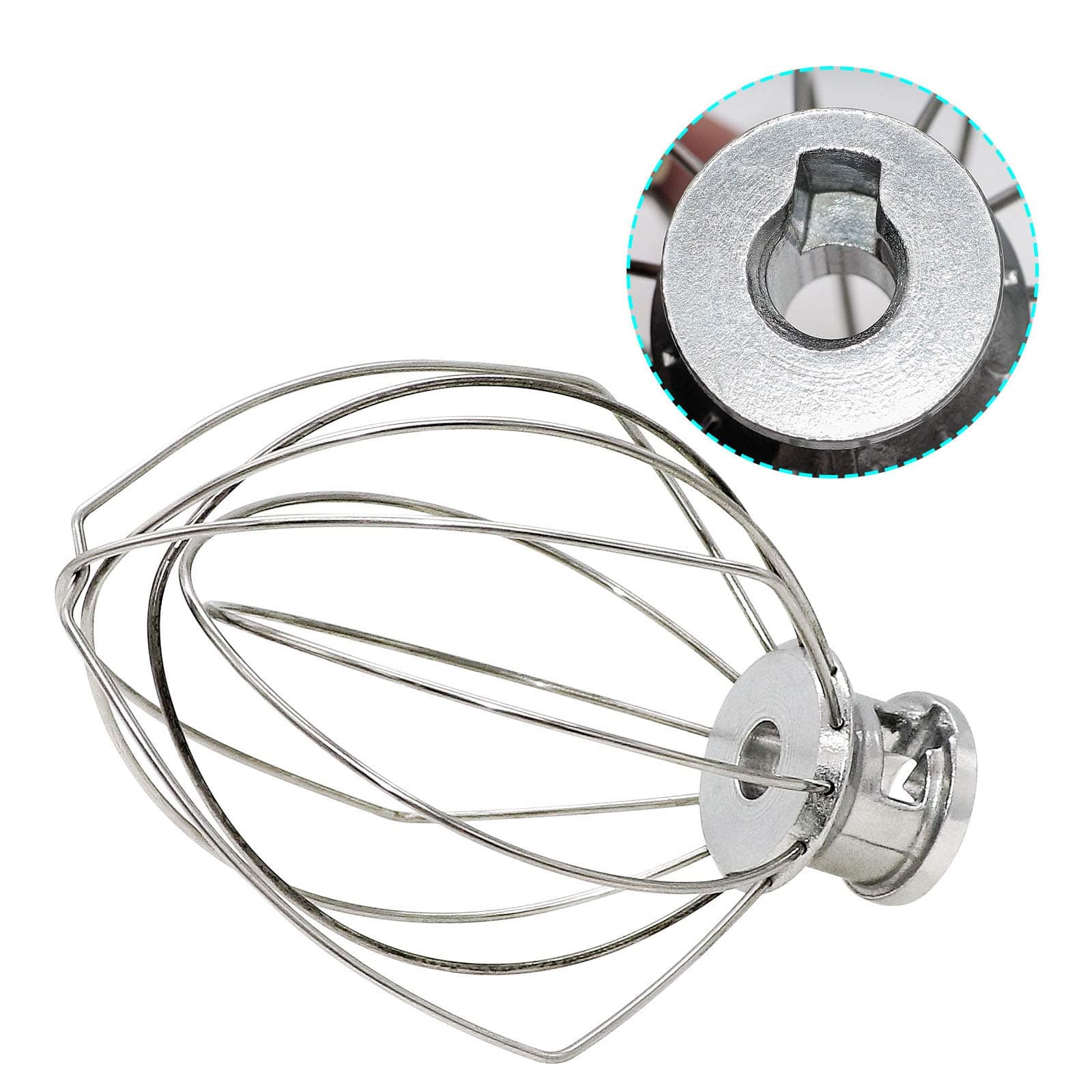 6-Wire Whip Attachment K45WW Wire Whip Mixer Part Upgrade Compatible With Kitchen Mixer Aid Tilt-Head Stand Mixer Egg Heavy Cream Beater, Cakes Mayonnaise Whisk