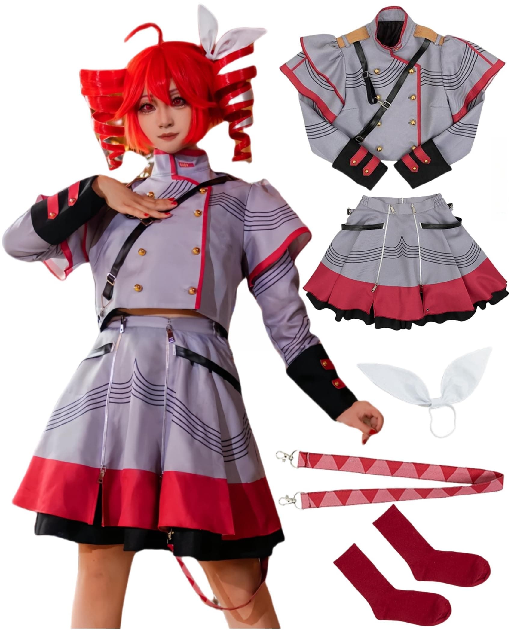Vocaloid 0401 Cosplay Costume, Kasane Teto Cosplay Costume Mesmerize Hatsune JK Uniform for Halloween