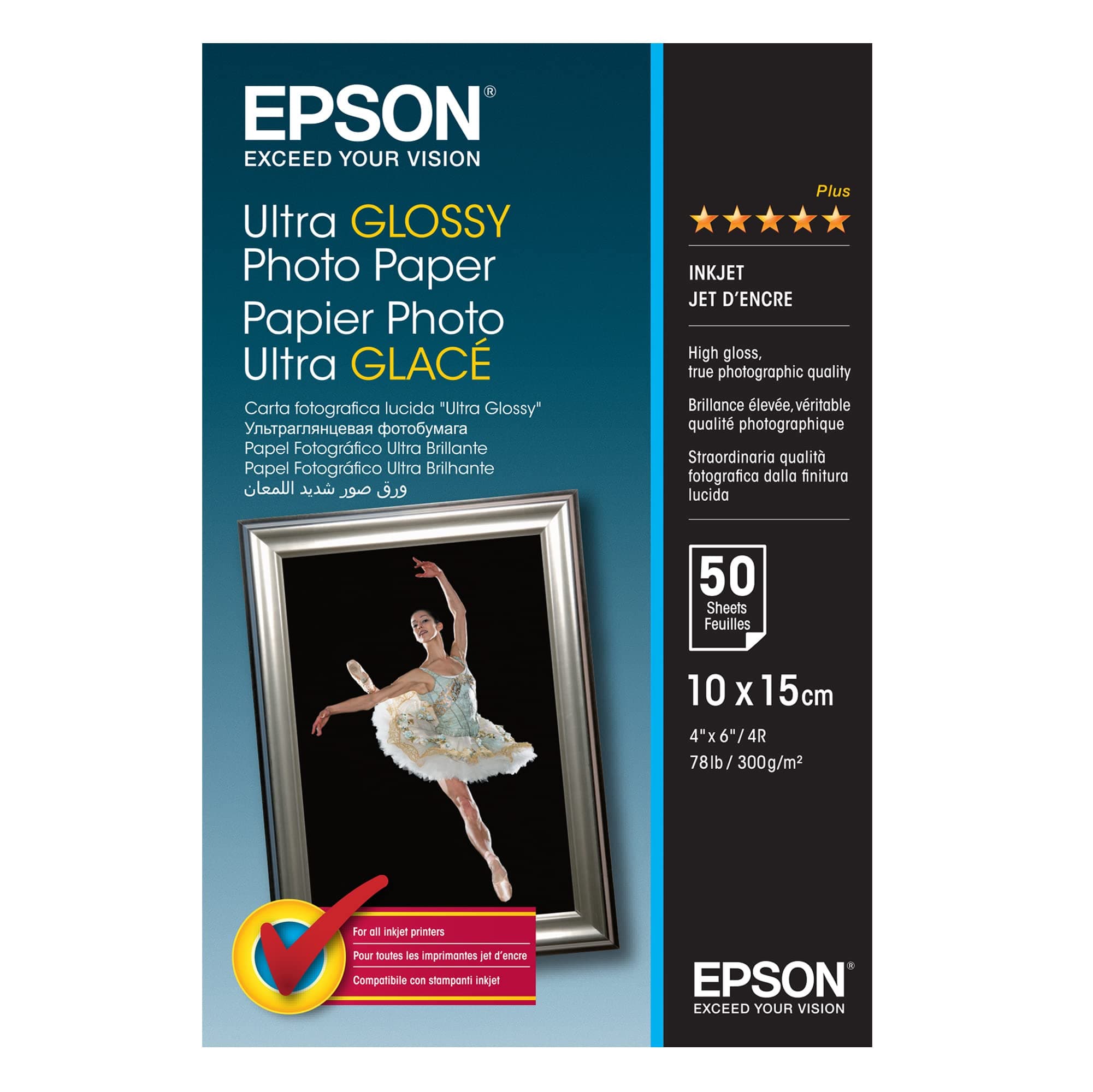 S041943 Ultra Glossy Photo Paper - Glossy photo paper - 100 x 150 mm - 50 sheet(s), White