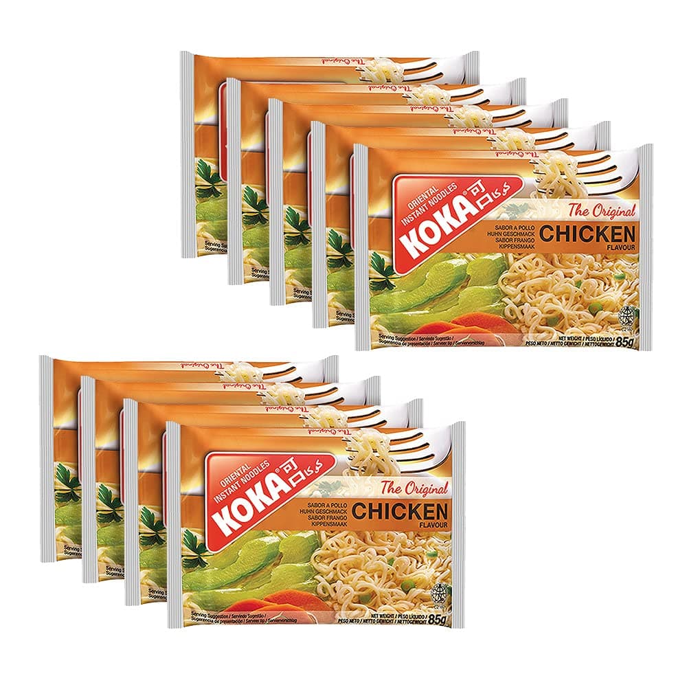 KOKA Oriental Instant Noodles The Original Chicken Flavour(Pack Of 9) "(Halal Certified)" - 890 Gm