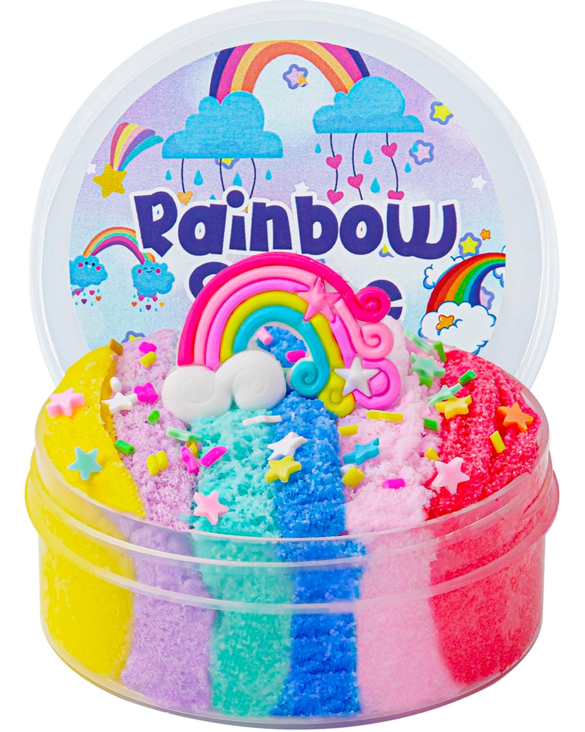 Rainbow Cloud Slime - Super Soft and Non-Sticky Premade Party Favors for Girls and Boys Ages 8-12, Sensory Toys, Holiday Birthday Hallowmas Gift for Kids