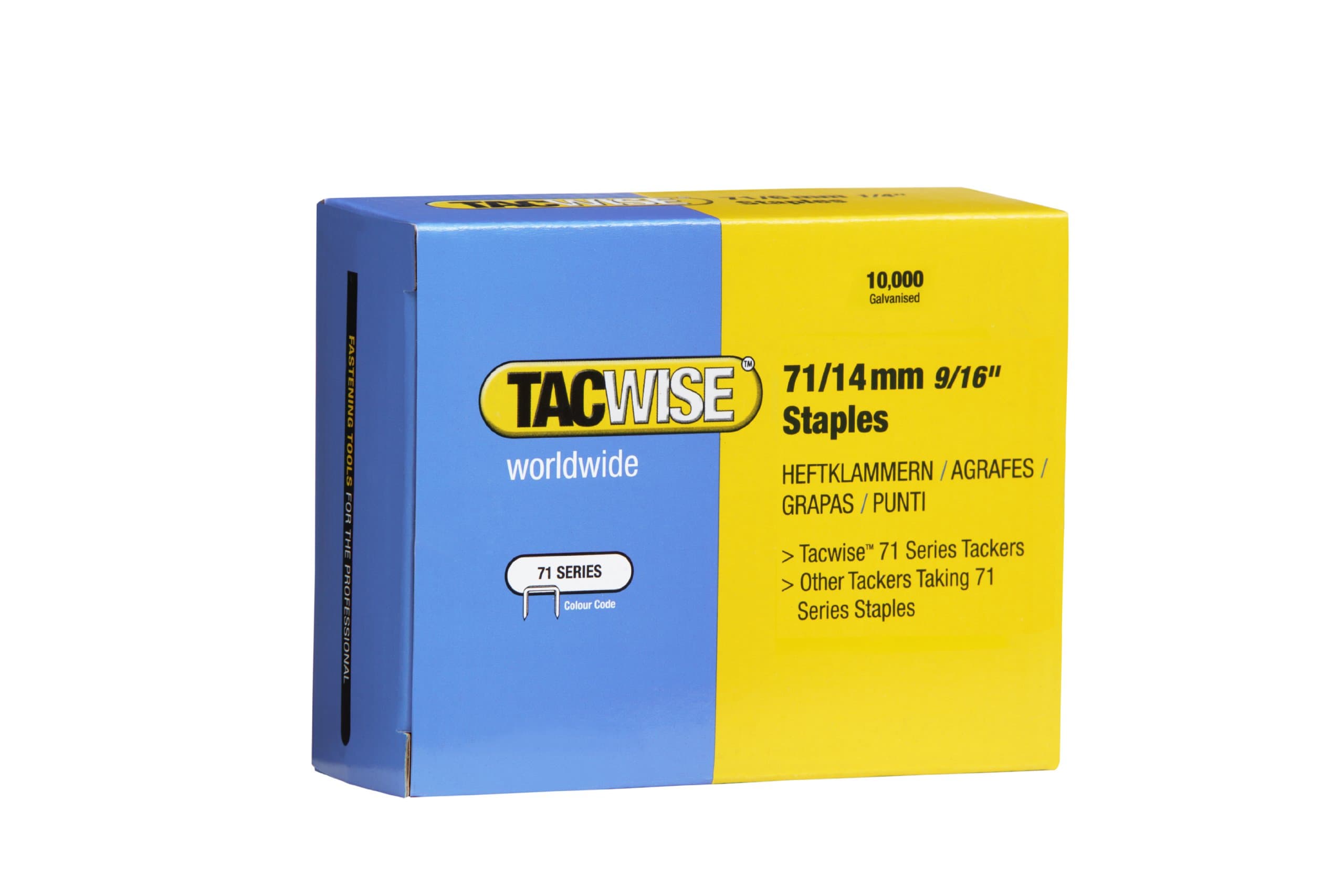 Tacwise0371 Type 71 / 14 mm Galvanised Upholstery Staples, Pack of 10,000, Silver