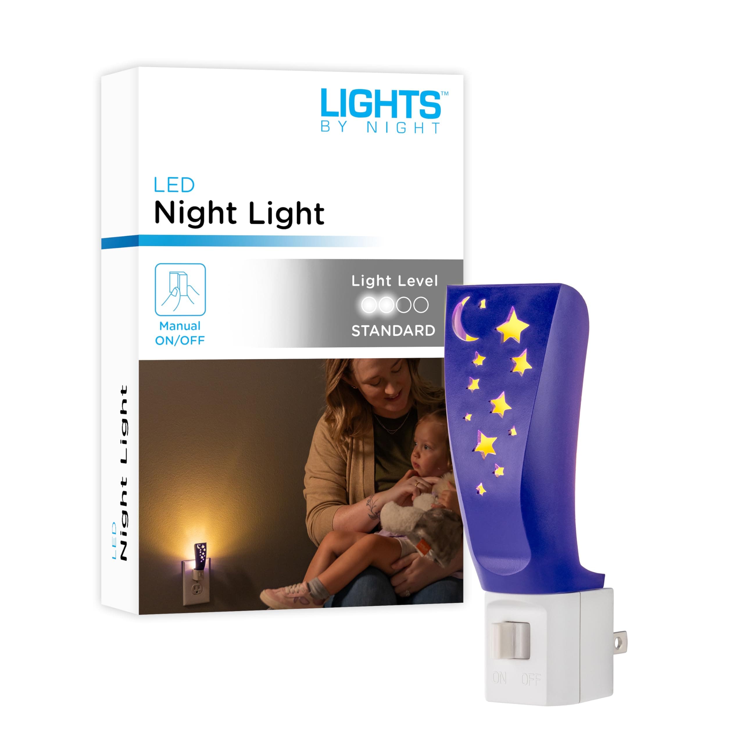 Lights By Nights, Solar System, Space, Lullaby, LED Night Light, Plug-in, Manual On/Off, Ambient Lighting, Ideal for Bedroom, Nursery, Bathroom, 44940