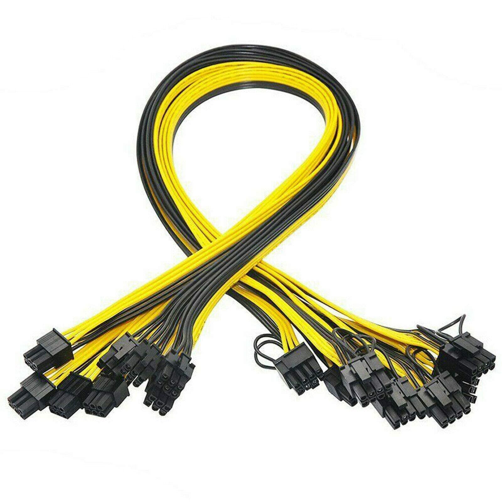 6X 6 Pin PCI-E to 8 Pin(6+2) PCI-E (Male to Male) GPU Power Cable (50cm) Not Include Card