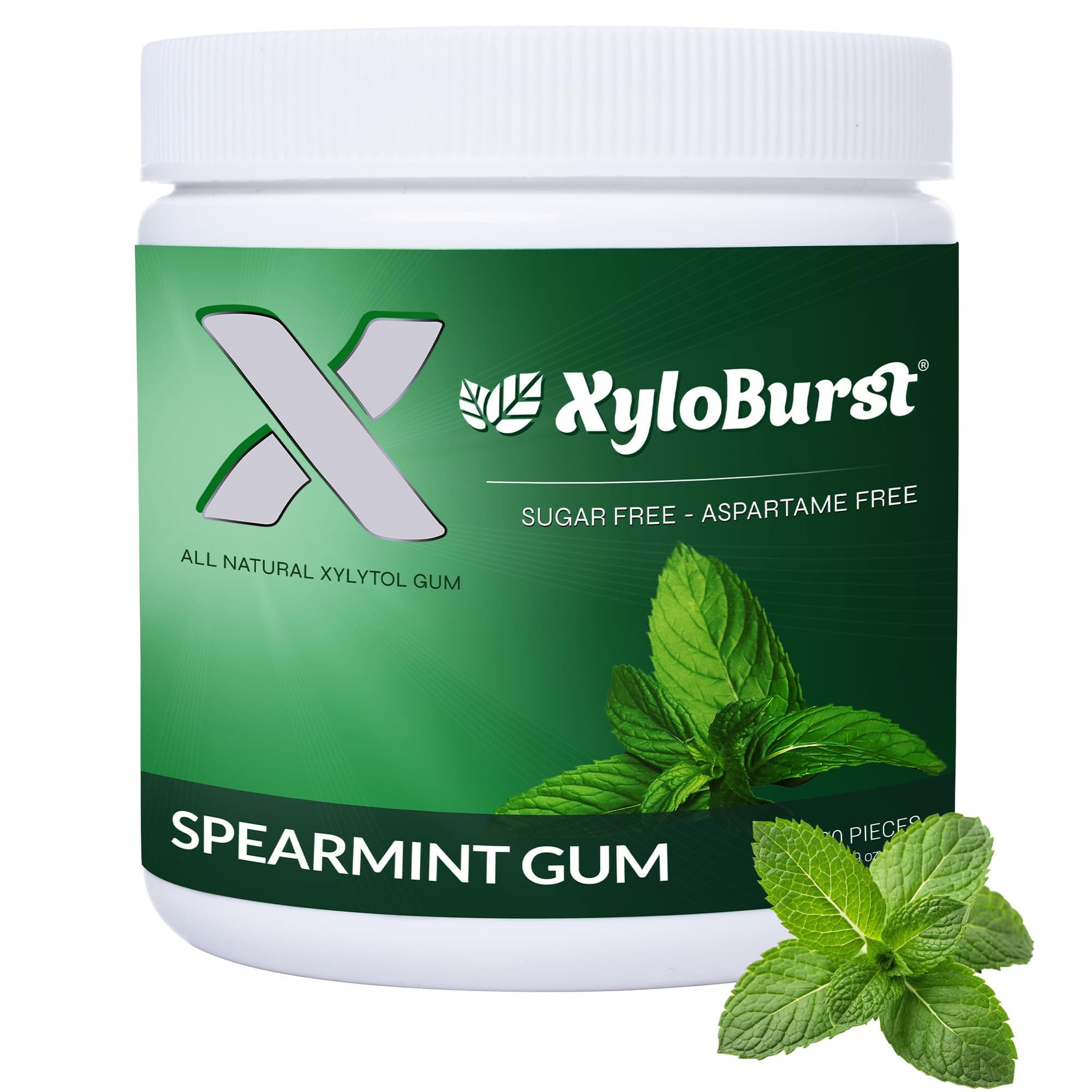 Spearmint Gum Jar XyloBurst 100ct Gum