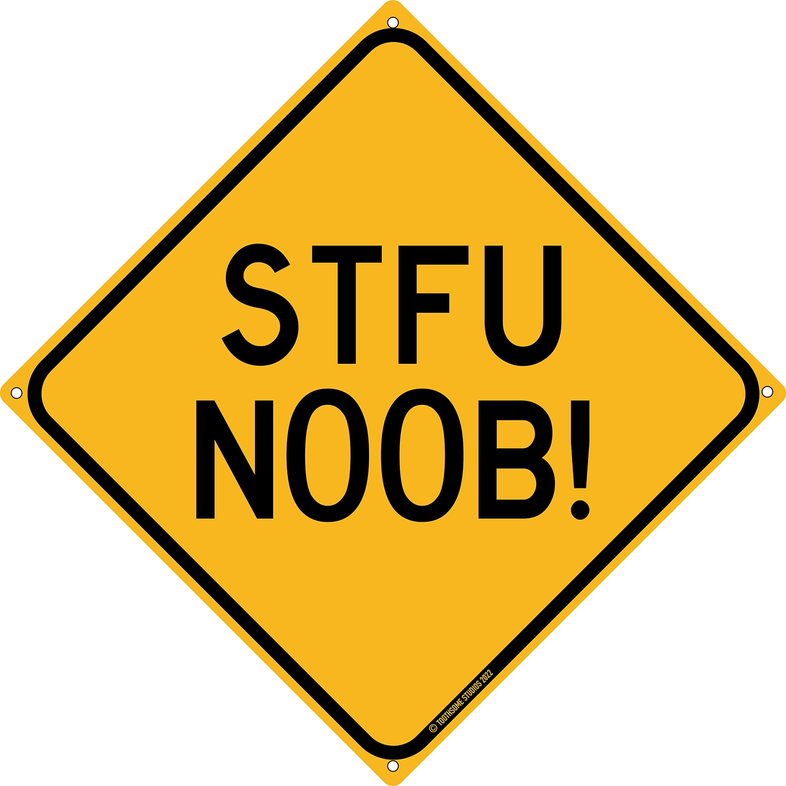 STFU Noob 12" x 12" Funny Tin Sign Hardcore Gamer Newbie Warning Plaque Video PC Gamer Home Bedroom Decor