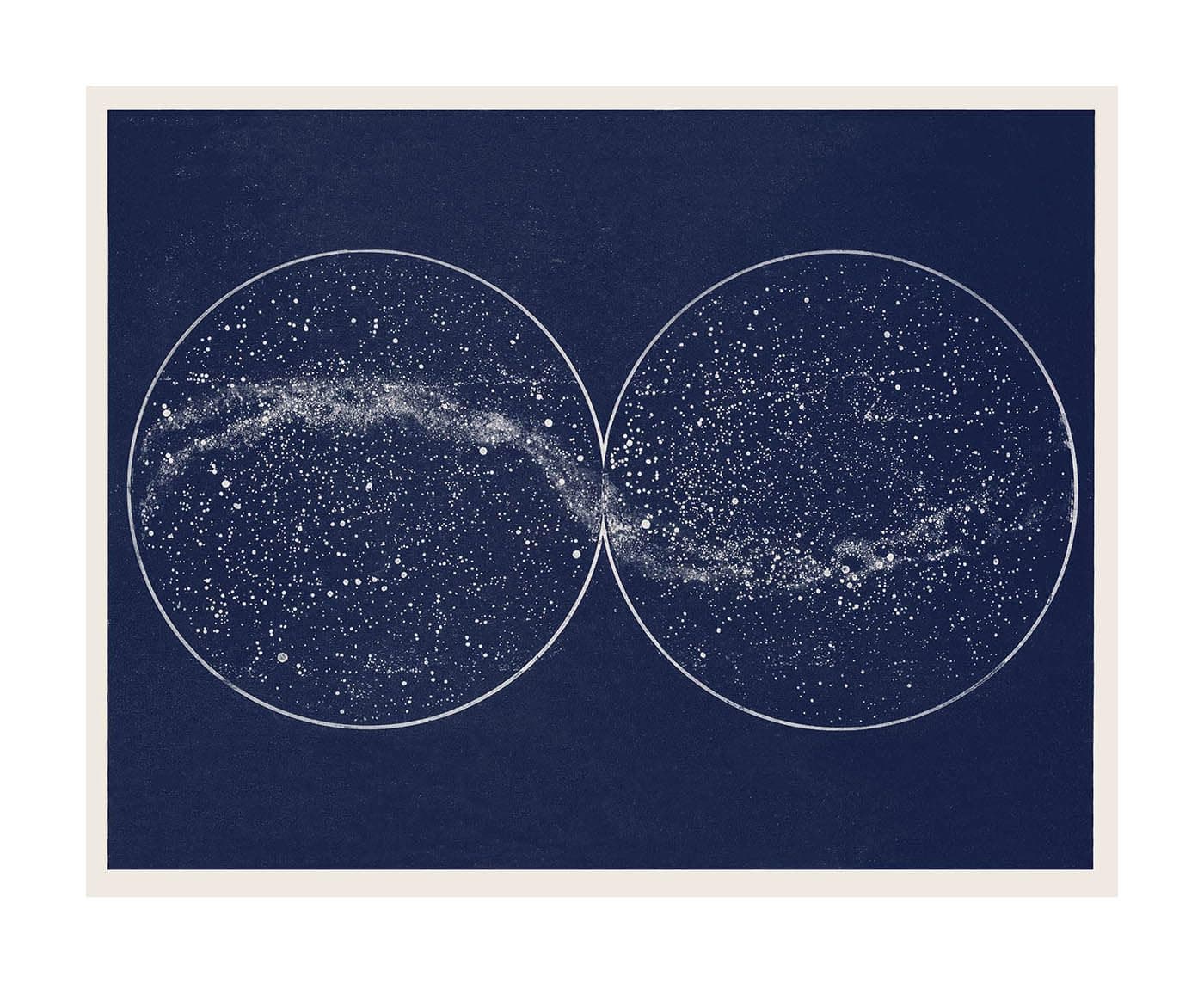 Milky Way Double Constellation Northern and Southern Hemisphere Map Print | Star Map Celestial Art Decor for Home Office, bedroom, nursery, kid's room 8 x 10, 11 x 14, 16 x 20, 24 x 30, 43 x 27