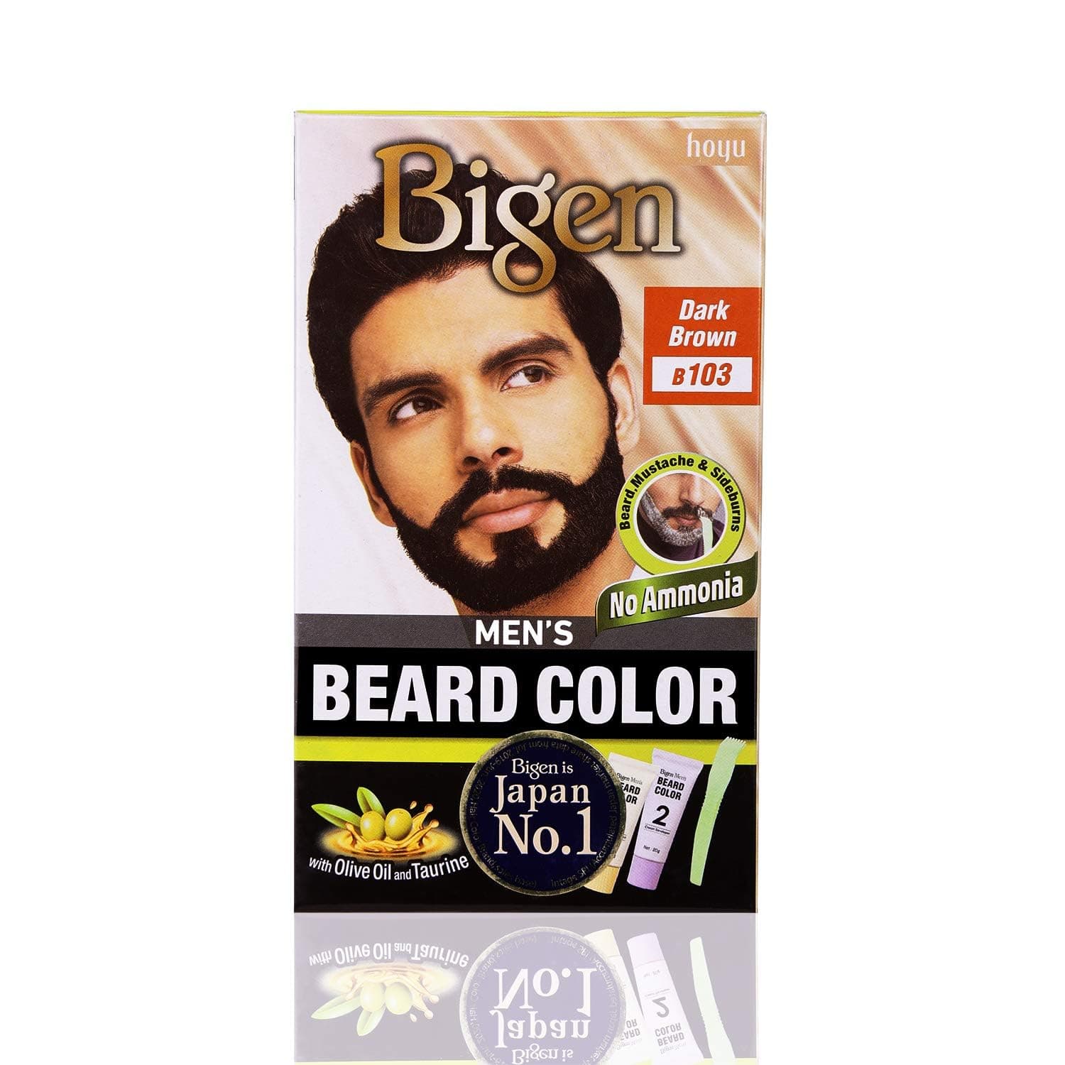 Bigen Men's Beard Colour | No Ammonia Formula with Aloe Extract & Olive Oil - 103 Dark Brown