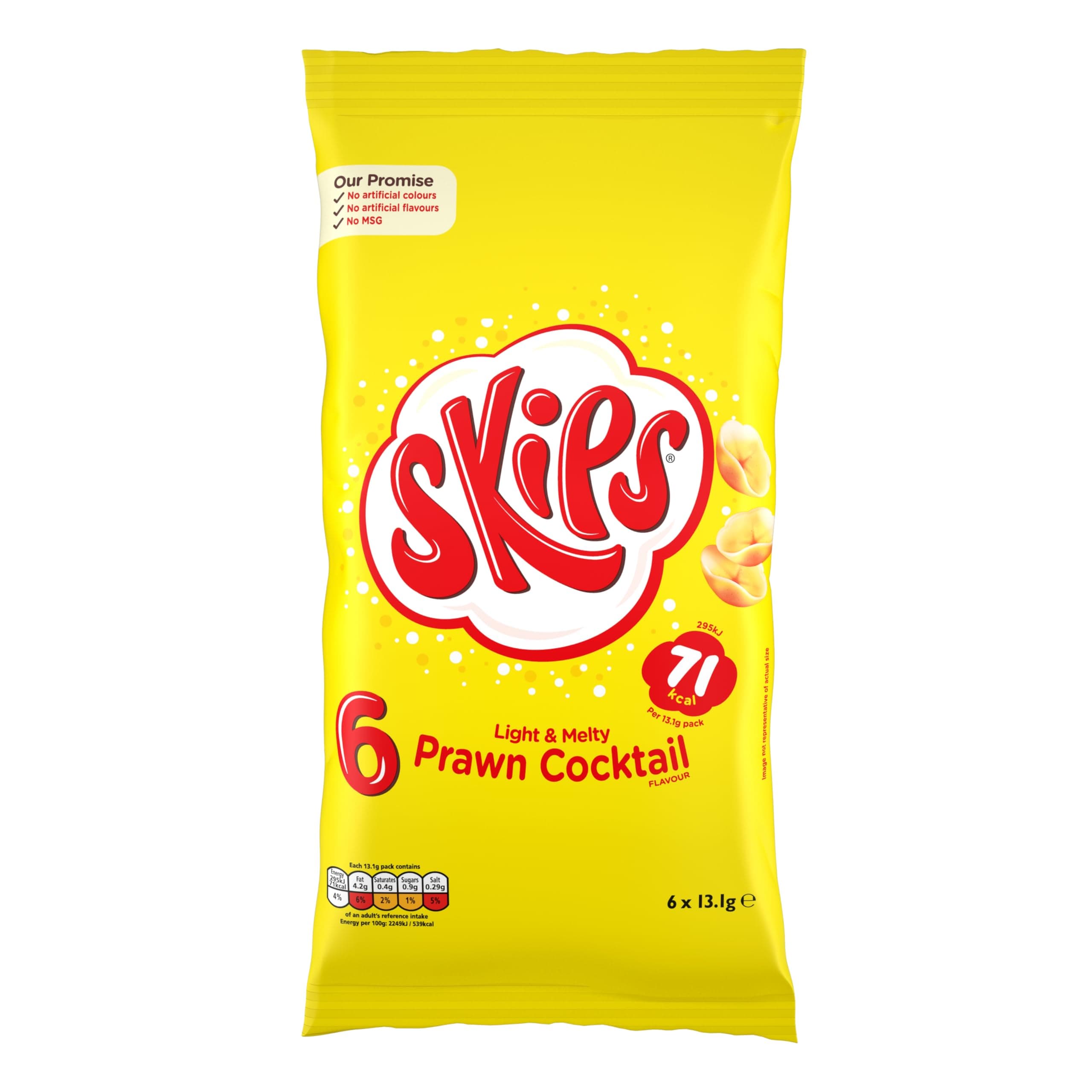 Skips Tingly Prawn Cocktail Flavour Crisps, 6 x 13.1g