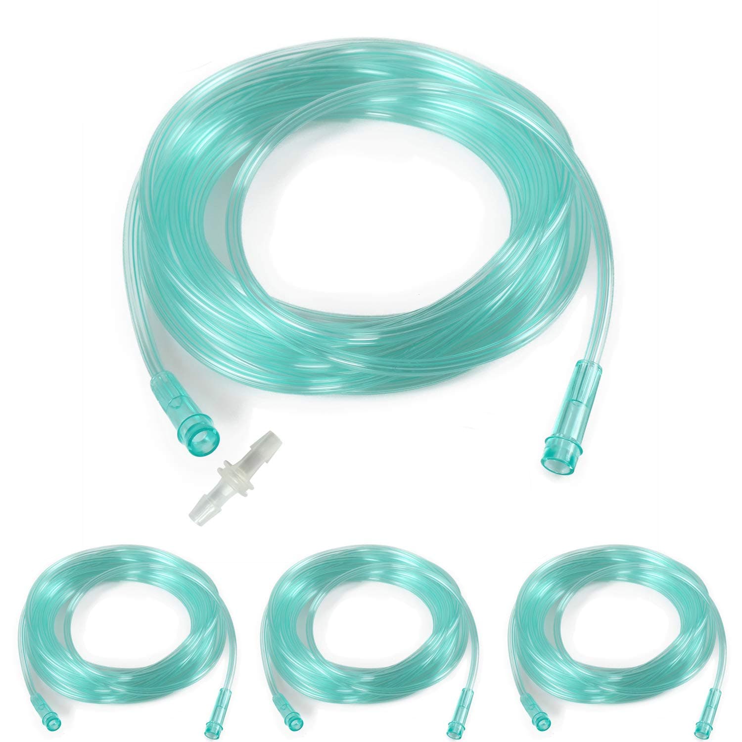 3 Pack Oxygen Tubing, 16.4 feet(5m) Each pcs, Premium Green Crush Resistant Oxygen Tubes, Kink Resistant, with Connector