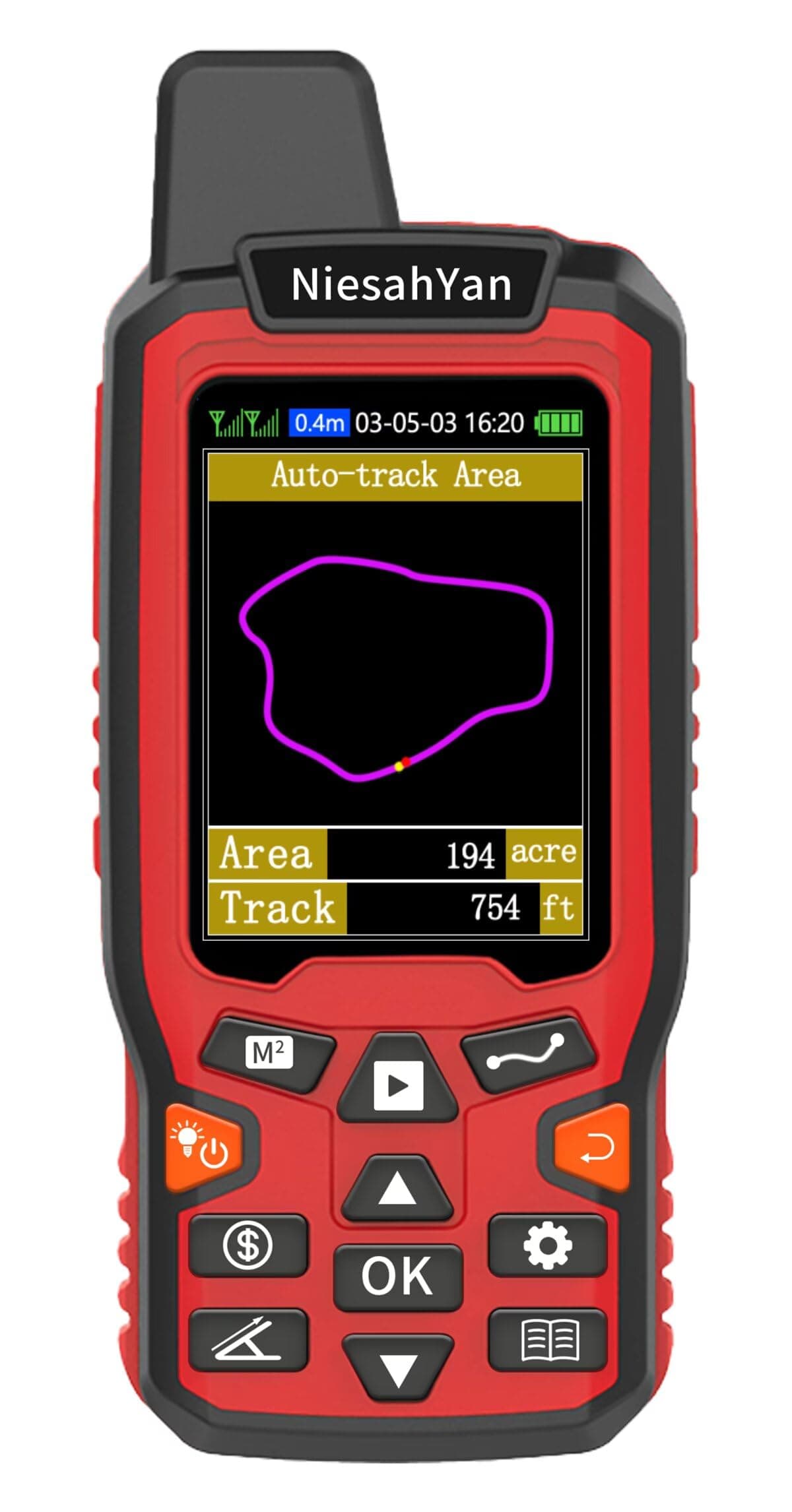 ZL180 High Precision Rugged Handheld GPS for Surveying, Area & Distance Measurement, 2.4 Inch LCD, Supports GPS & GLONASS, Ideal for Ranches, Gardens, Farms & Parking Areas