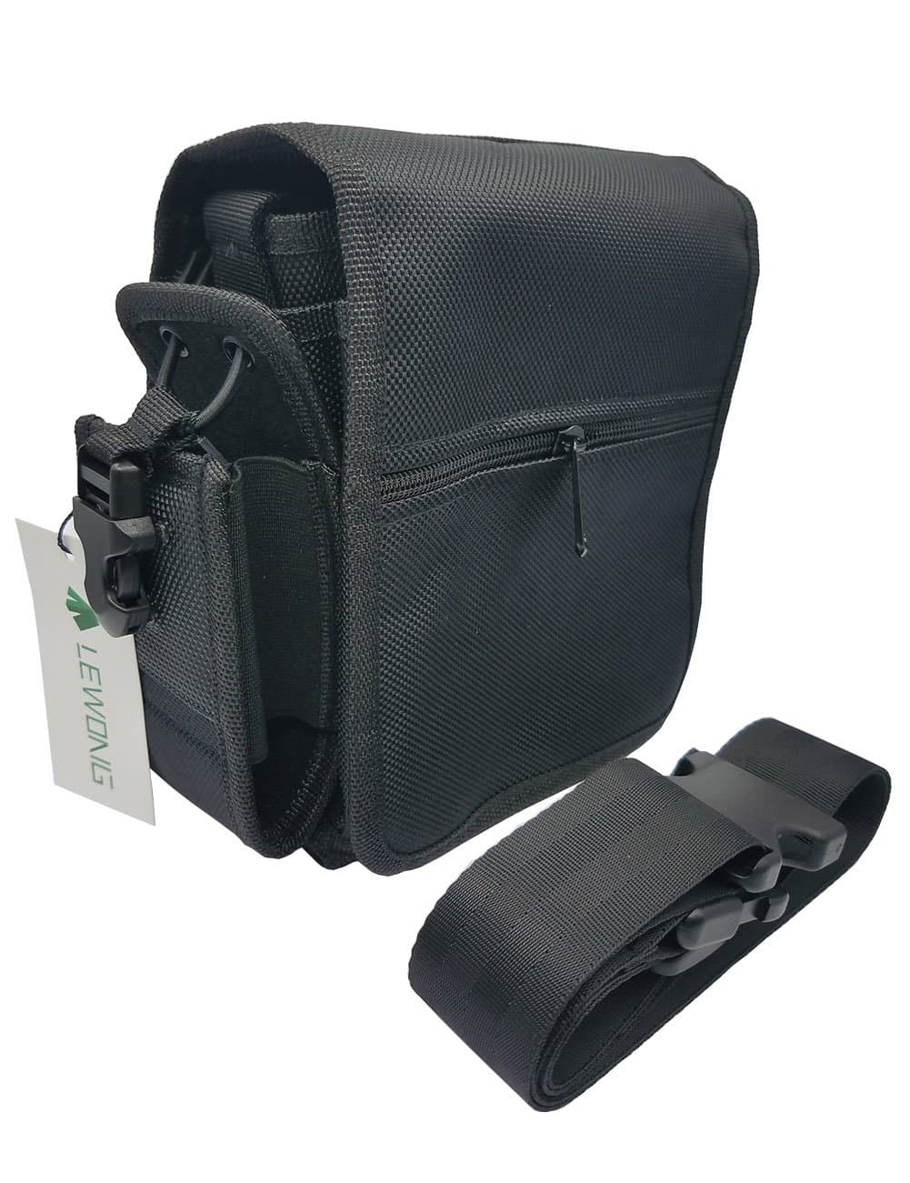 Lewong Multi-purpose Waist Pack Walkie Talkie Carry Case Holder Holster Shoulder Bag for outdoor (Black)