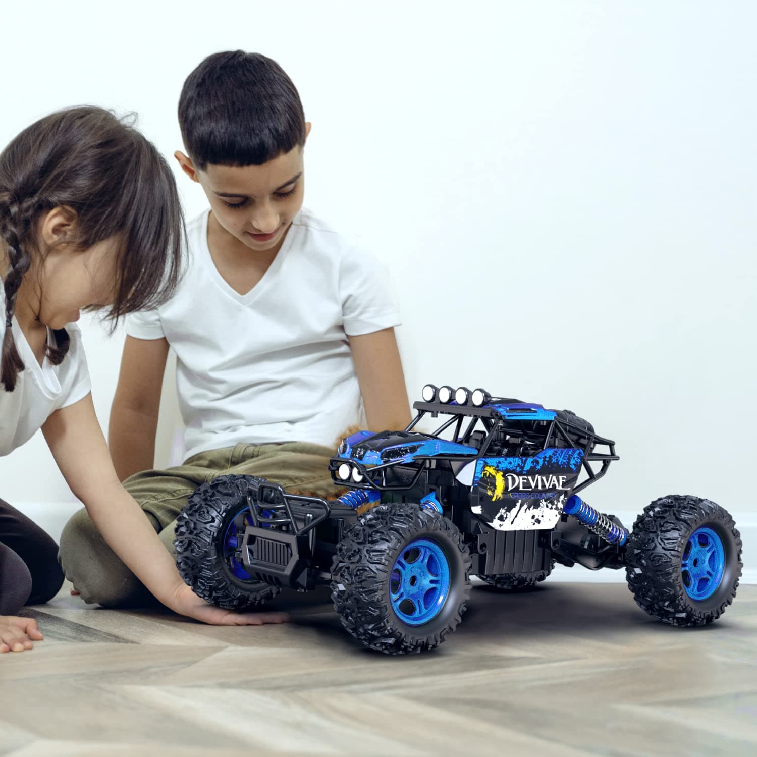 1:12 Large Remote Control car for Boys Kids with Lifting Function,4WD RC Cars Electric Monster Truck Toy Gifts 4X4 Off-Road RC Rock Crawler 2.4GHz RC Truck with 2 Batteries(Blue)