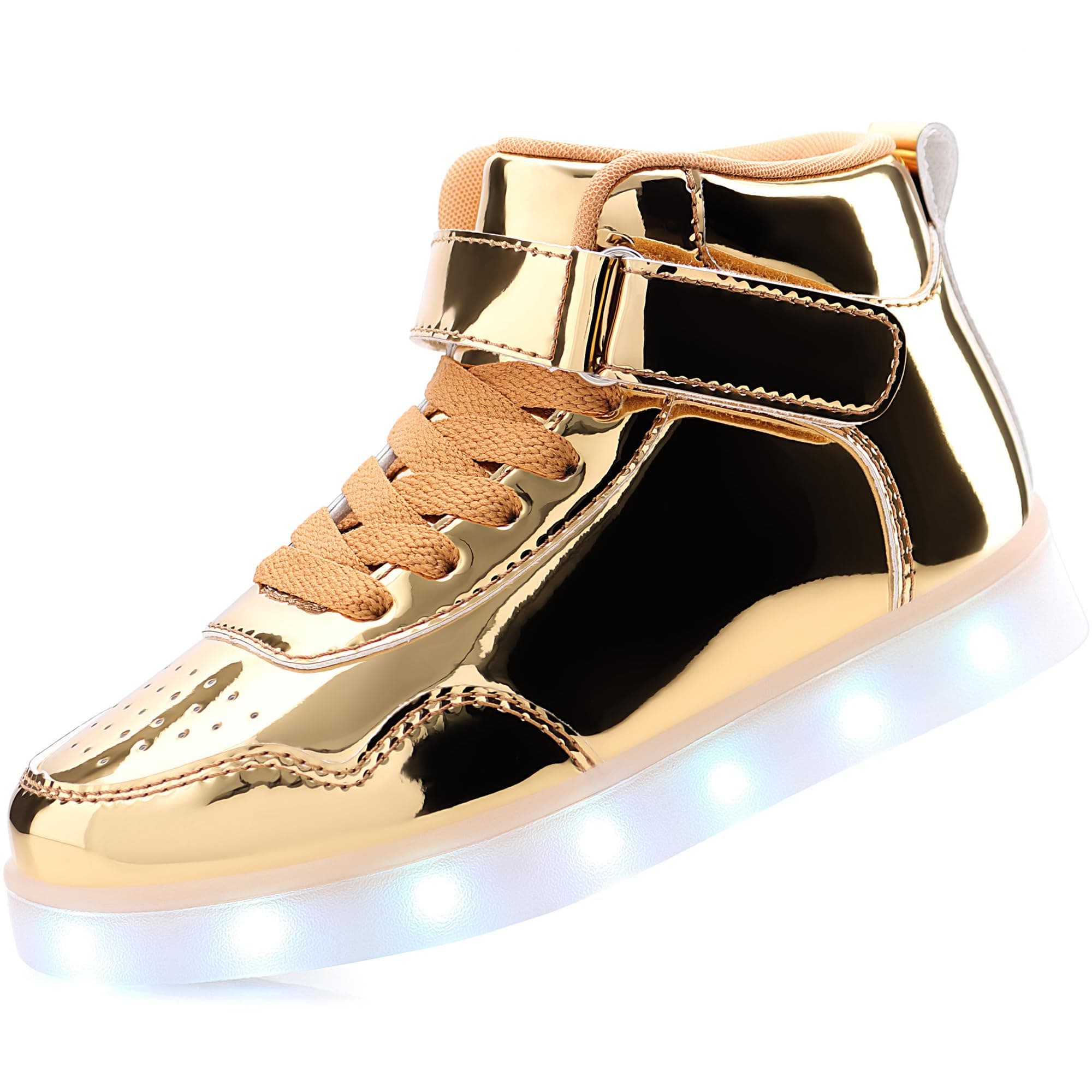 - Kids LED Light Up Shoes, USB Rechargeable High-Top Sneakers, Lightweight Breathable Cool Glowing Luminous Shoes for Christmas Party Halloween Back-to-School Gifts