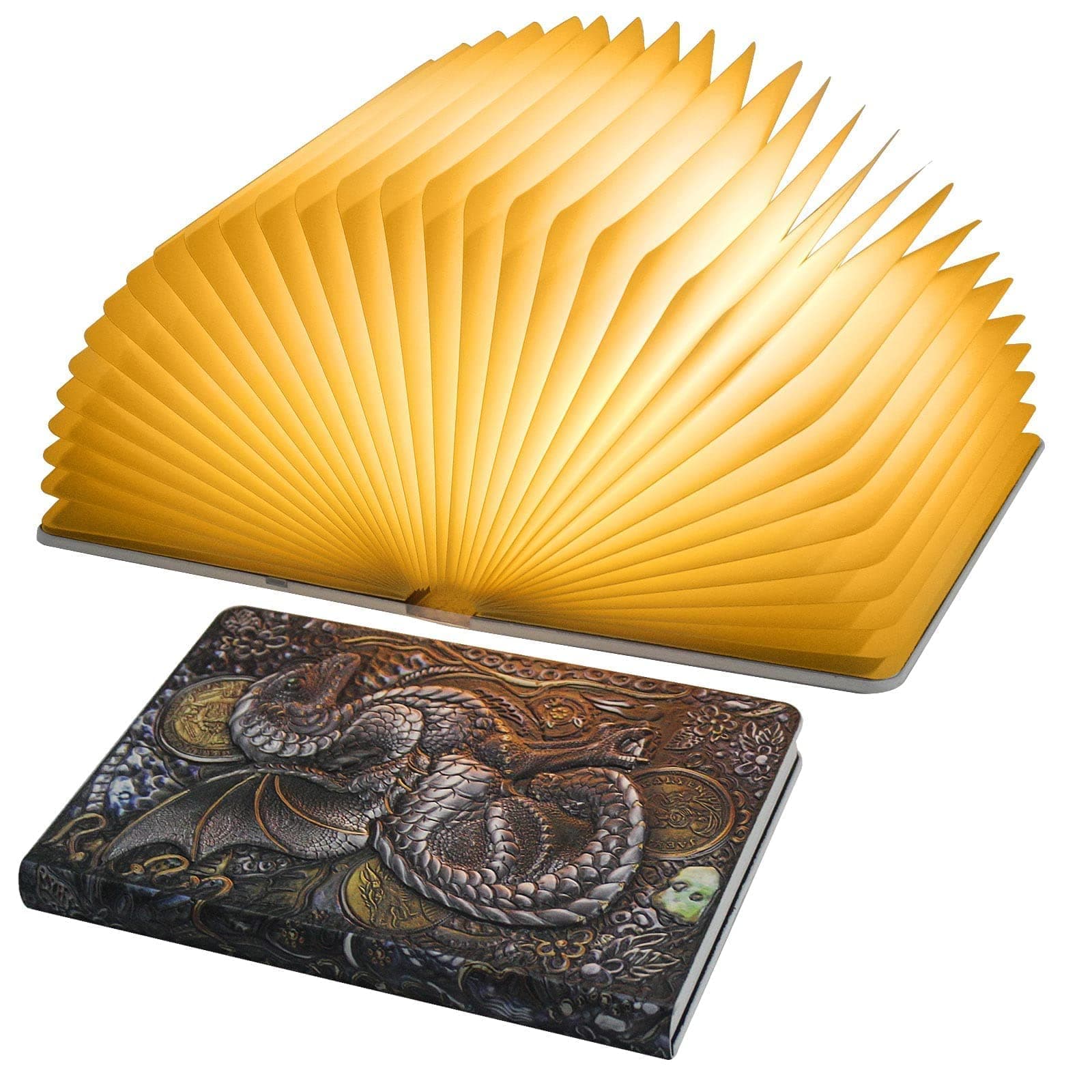 Folding Book Lamp Dragon Night Light, Portable Bedside Light (3 Colors) - Gift for Book Lovers