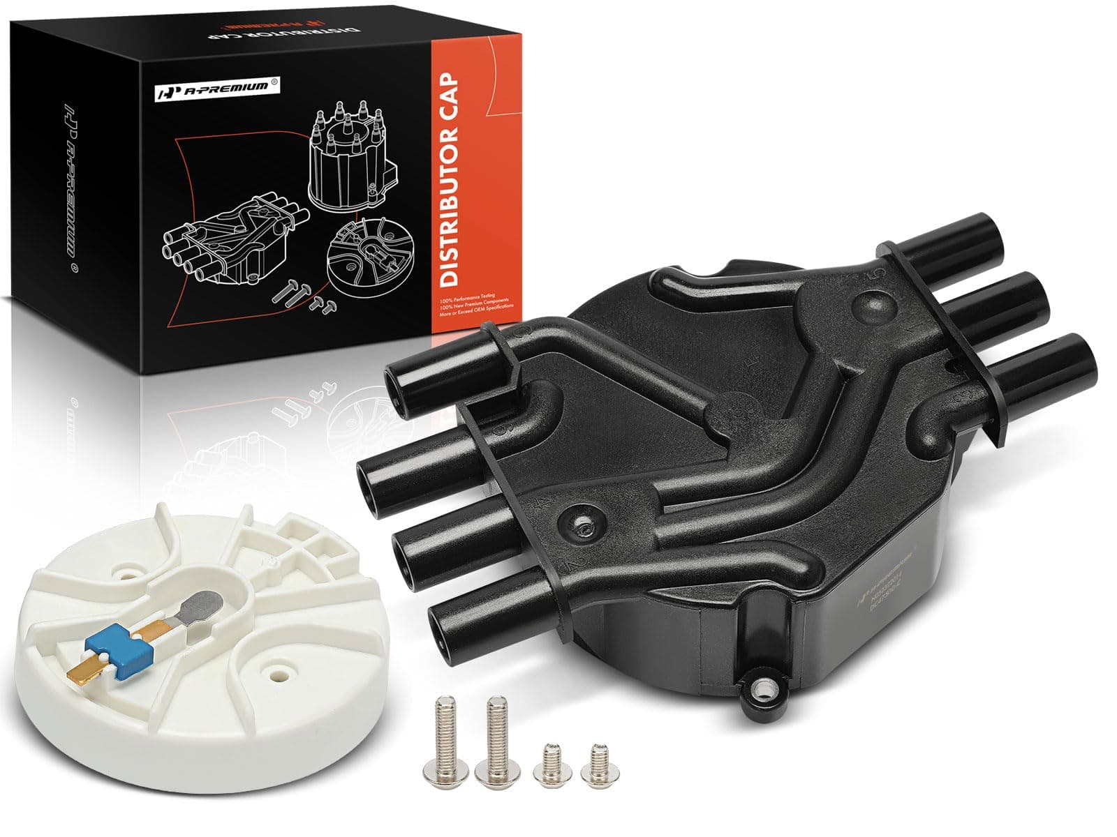 A-Premium Ignition Distributor Cap Compatible with GMC, Chevy & Isuzu Vehicles - V6 4.3L - Silverado 1500, Sierra 1500, Savana, Express, C/K-1500, Blazer, Hombre, Bravada - 1995-2008