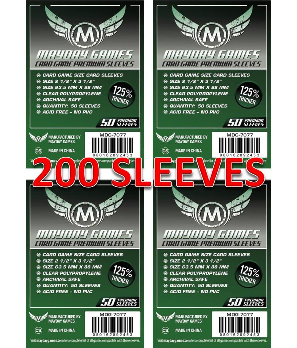 7077 Clear Premium Card Sleeves 63.5x88 mm (4x50 Pack, 200 Sleeves)
