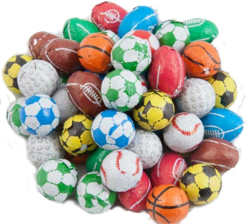 1kg Bulk Bag of Chocolate Sportsballs, Ideal Party Bag Filler / Favour / Filling Or Sports Events.