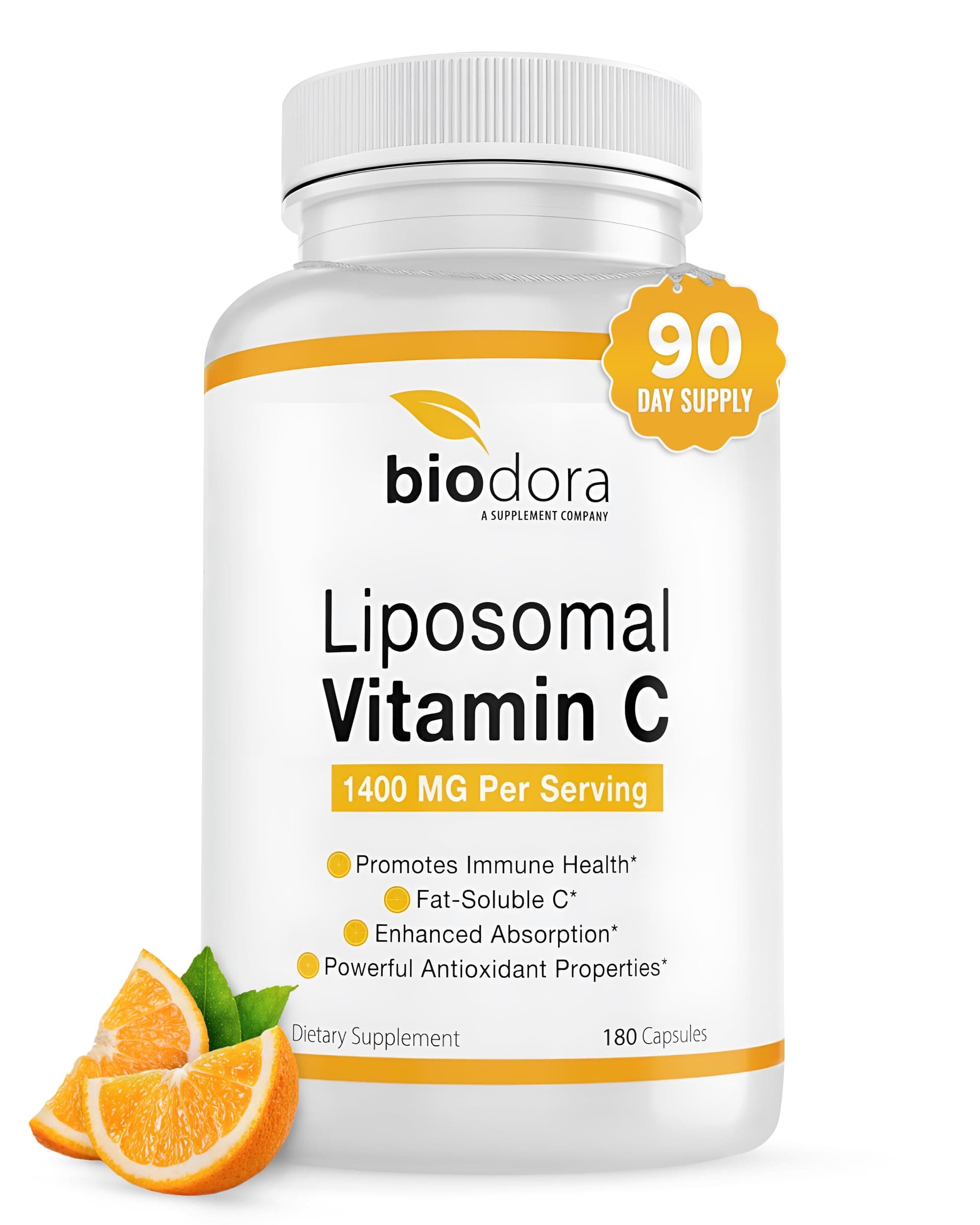 Liposomal Vitamin C, Healthy Immune System, Supports Heart Health, Enhanced Energy Level, Antioxidant Properties, 1400mg Per Servings, 180 Capsules