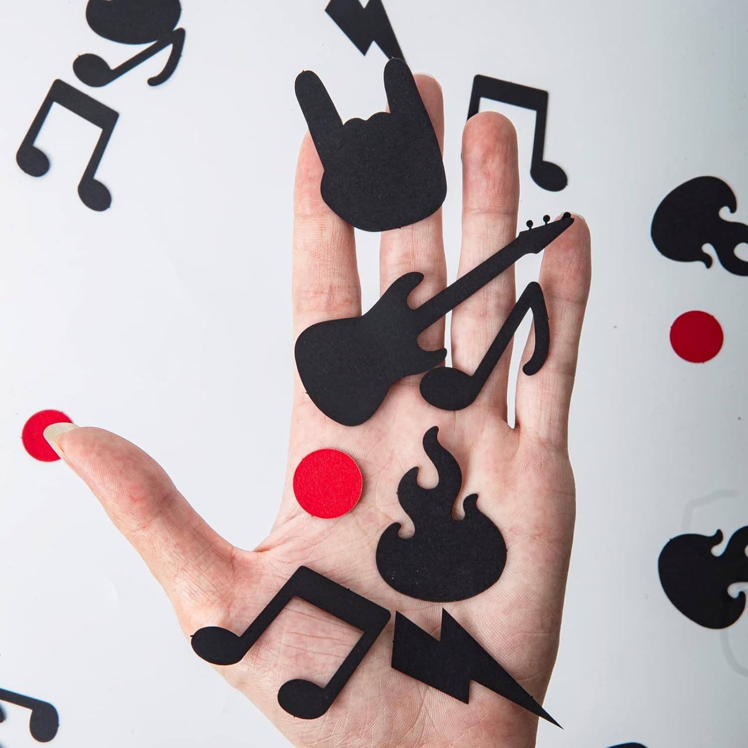 Itsyyboo Rock N' Roll Party Decorations, Music Notes Confetti, Table Decor, Garland, 1950's Rock And Roll Party Supplies, Music Birthday Decorations