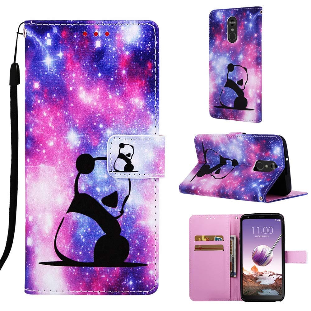 LG Stylo 4 / Stylus 4 Case, SATURCASE Beautiful PU Leather Flip Magnet Wallet Stand Card Slots Protective Case Cover with Hand Strap for LG Stylo 4 / Stylus 4 (YK-3)